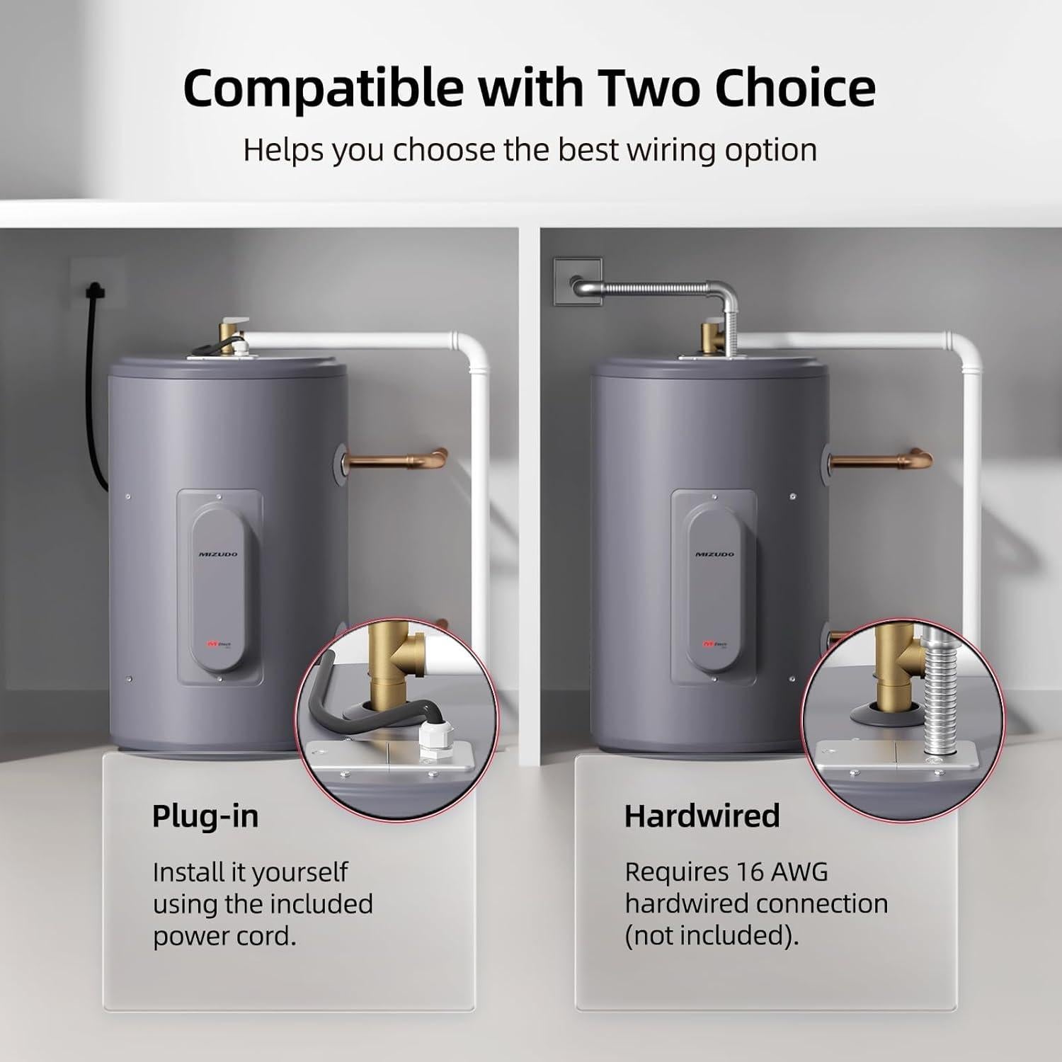 Calentador de Agua Eléctrico MIZUDO 10 Galones 1500W 120V