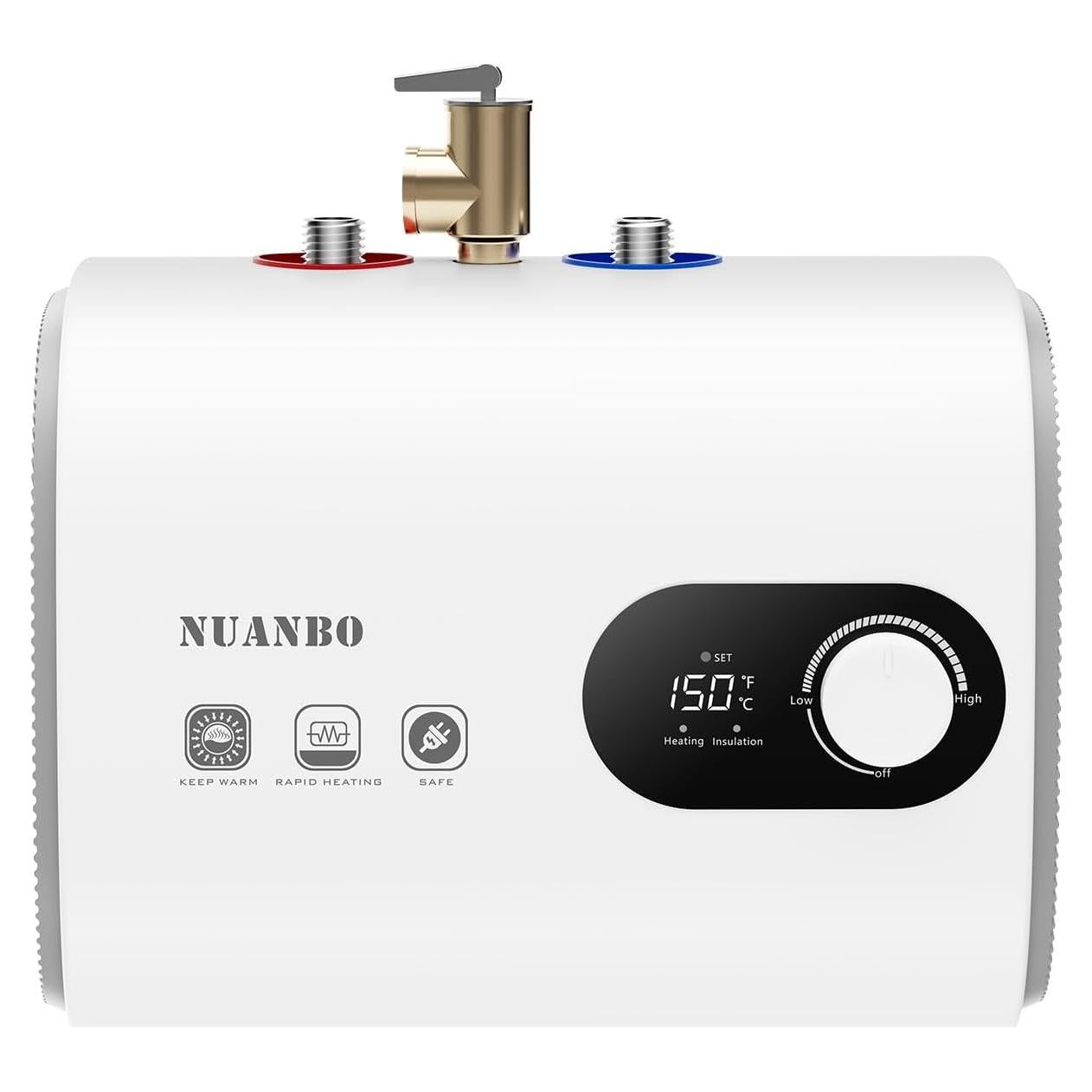 Calentador de Agua Eléctrico NUANBO 9.46L Instantáneo 1500W