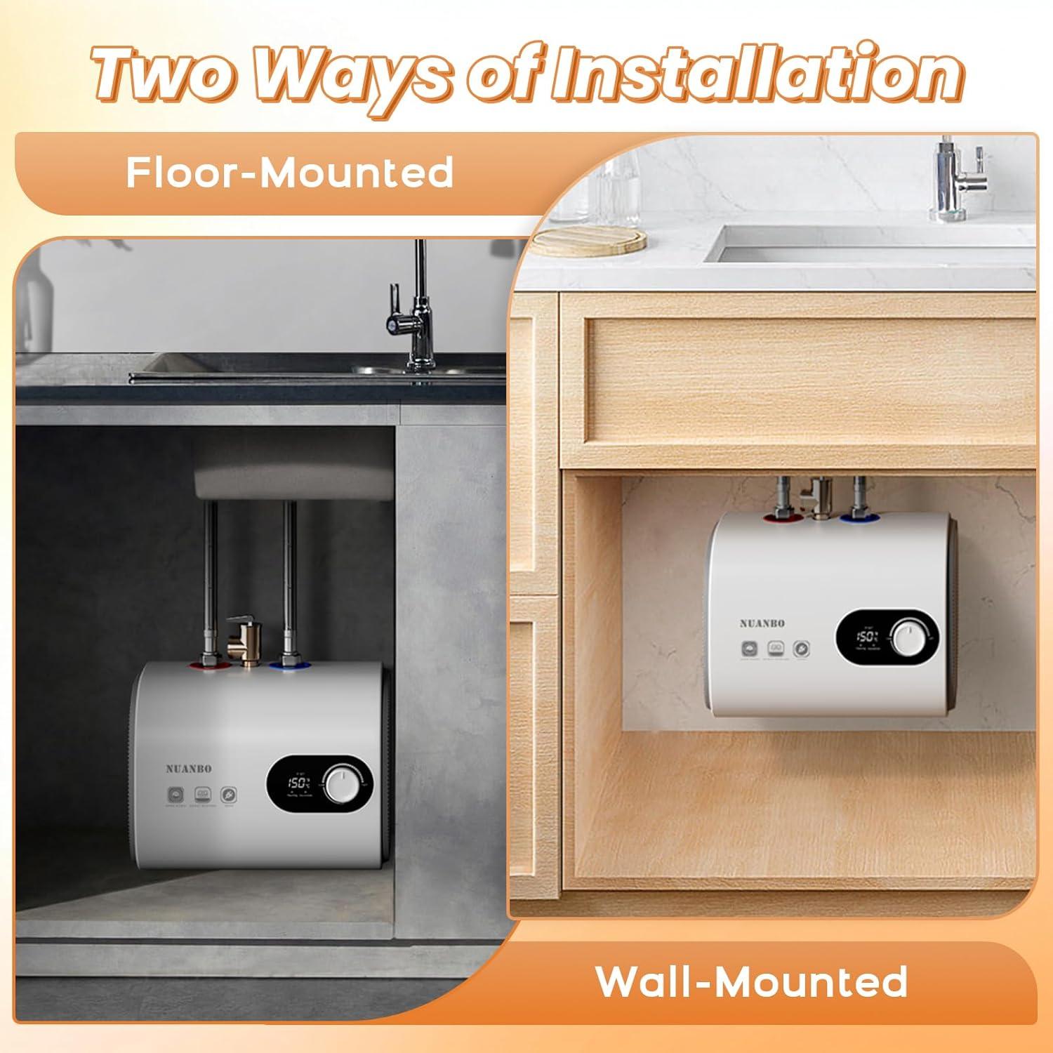 Calentador de Agua Eléctrico NUANBO 9.46L Instantáneo 1500W