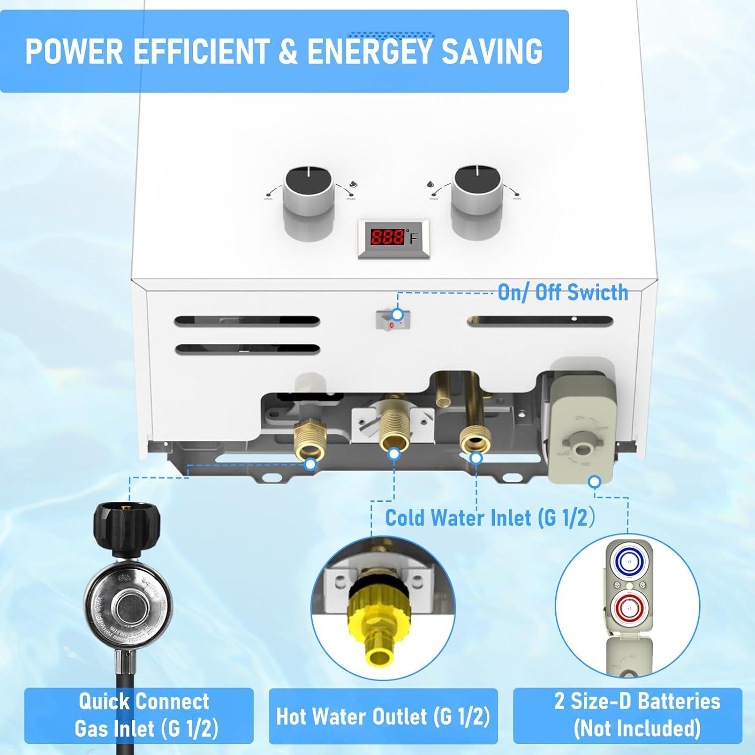 Calentador de Agua Sin Tanque VANSTON 10L para Camping