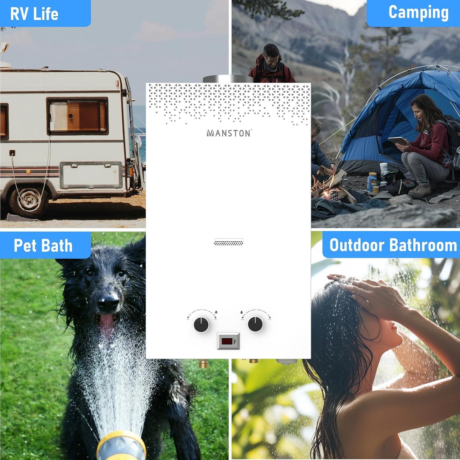 Calentador de Agua Sin Tanque VANSTON 10L para Camping