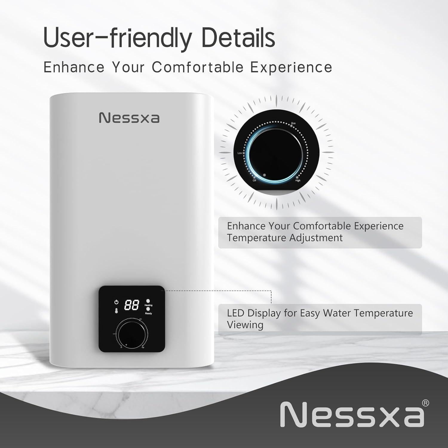 Calentador de Agua Eléctrico Nessxa 30L 1500W Bajo Demanda