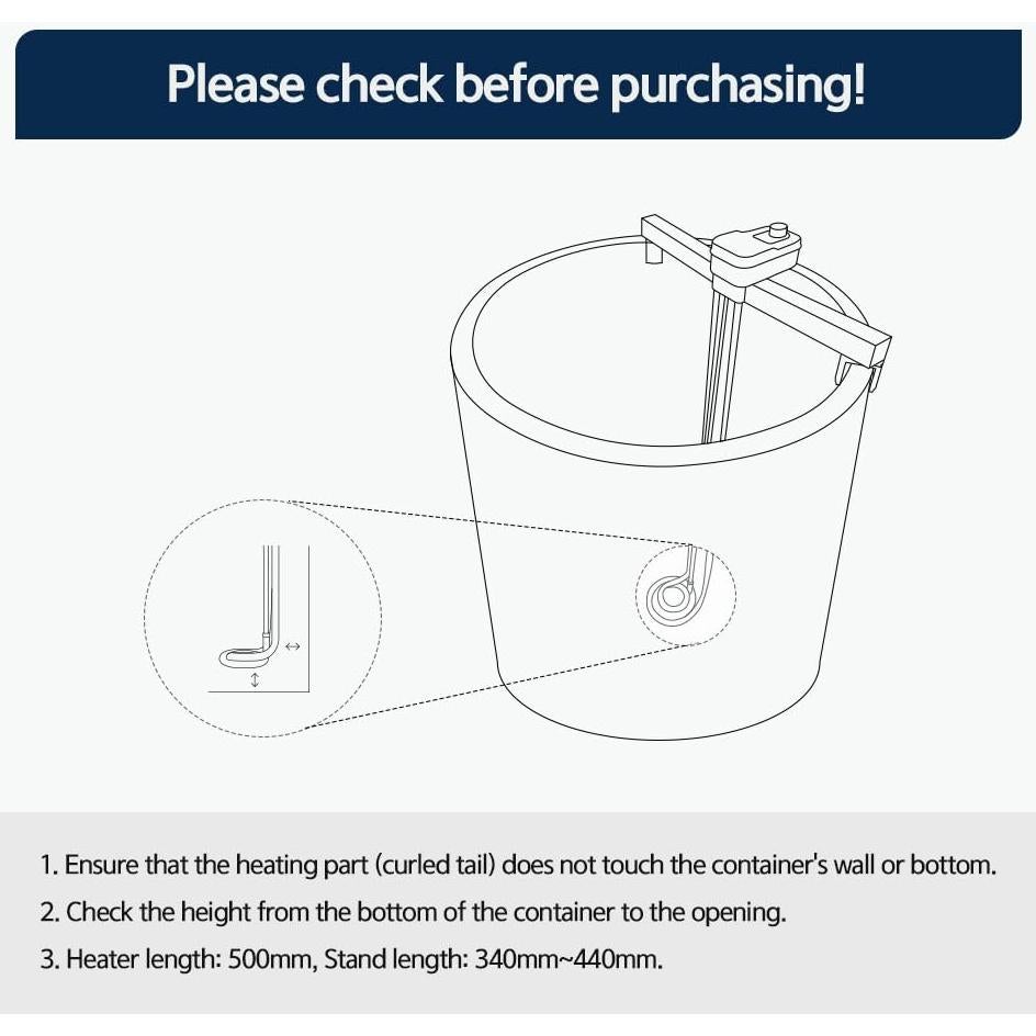 Calentador de Agua de Inmersión KD 1600W Acero Inoxidable