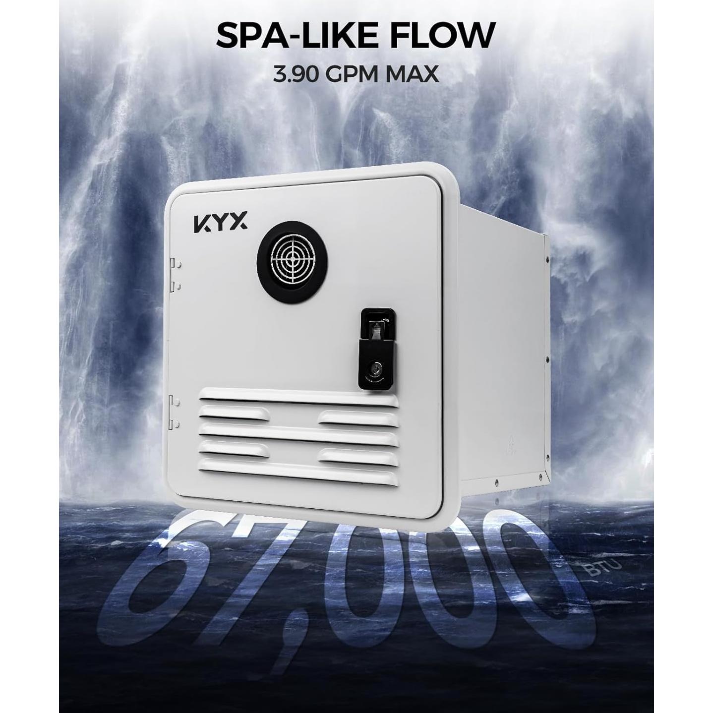 Calentador de Agua Sin Tanque KYX RV 67,000 BTU - Instantáneo 12V