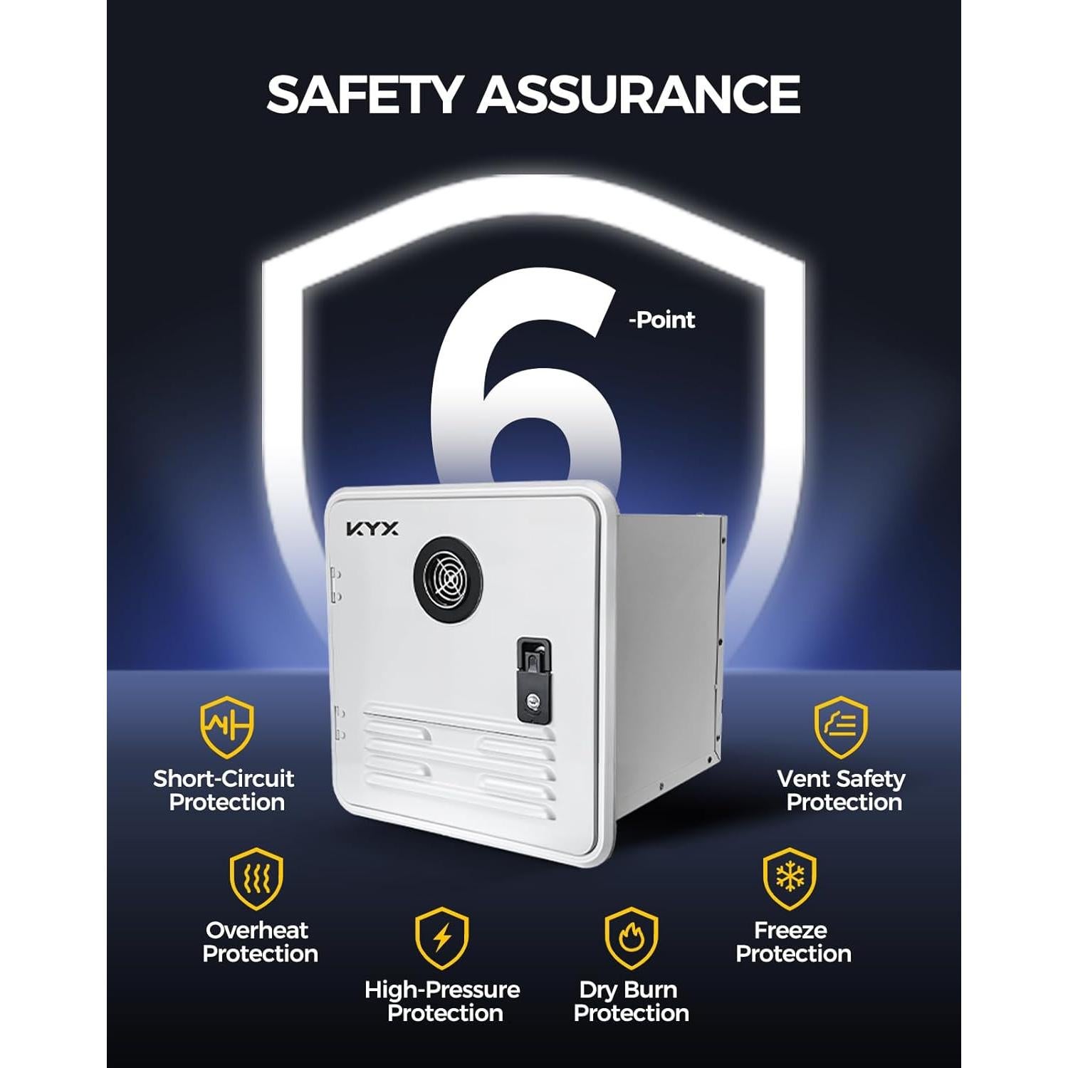 Calentador de Agua Sin Tanque KYX RV 67,000 BTU - Instantáneo 12V