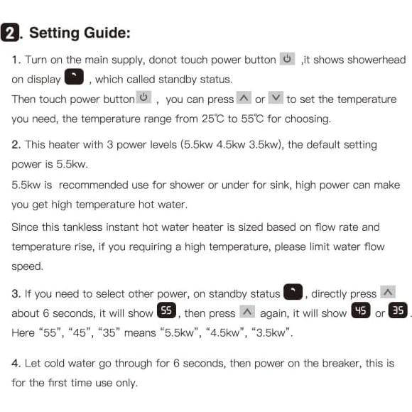 Calentador de Agua Eléctrico Instantáneo Dltsli 5.5KW 240V Mini