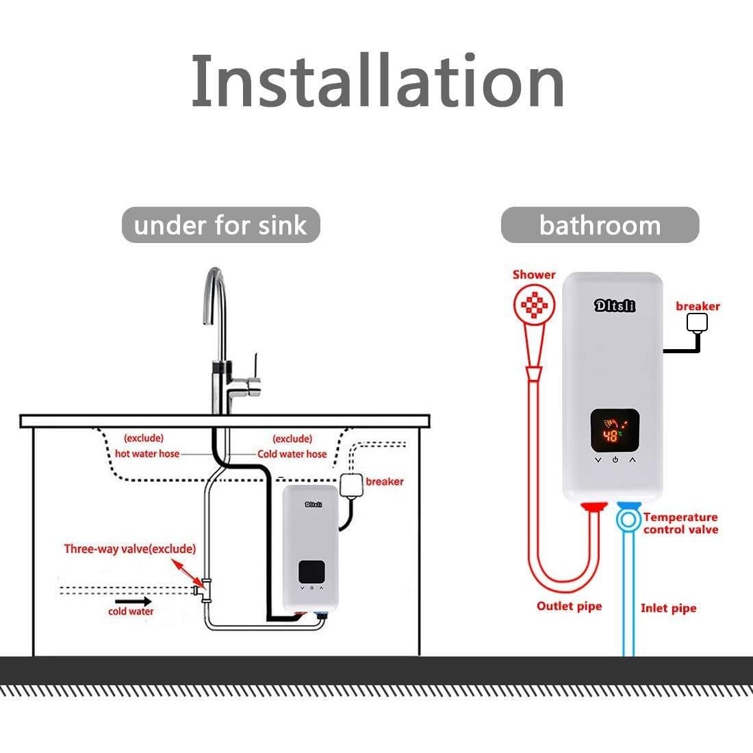 Calentador de Agua Eléctrico Instantáneo Dltsli 5.5KW 240V Mini