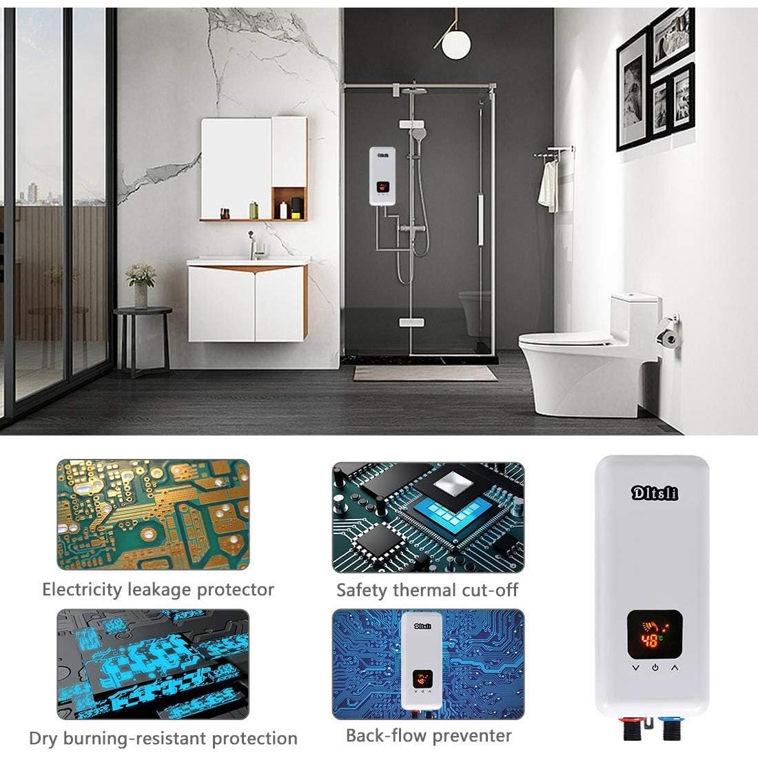 Calentador de Agua Eléctrico Instantáneo Dltsli 5.5KW 240V Mini