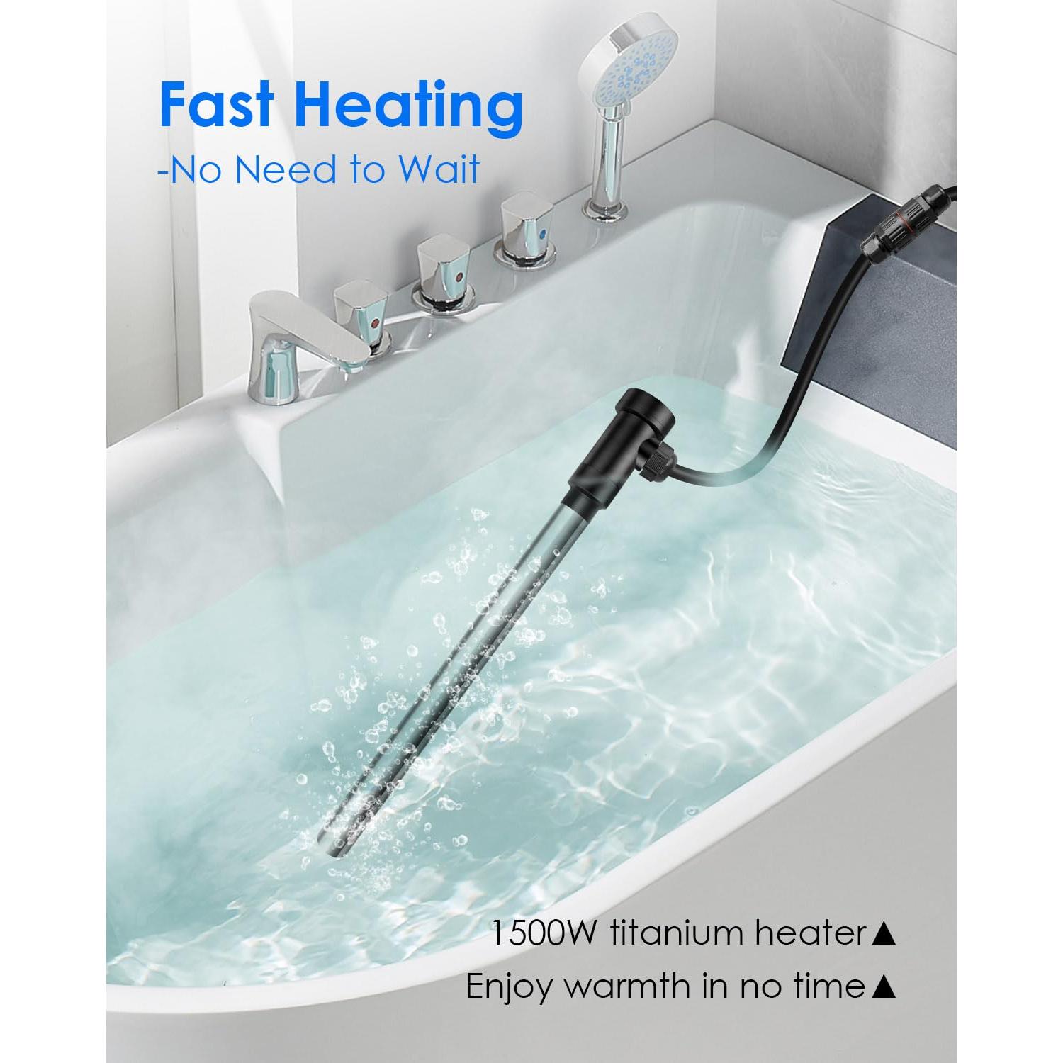 Calentador de Agua Inmerso Titanio 1500W USN para Baños y Piscinas