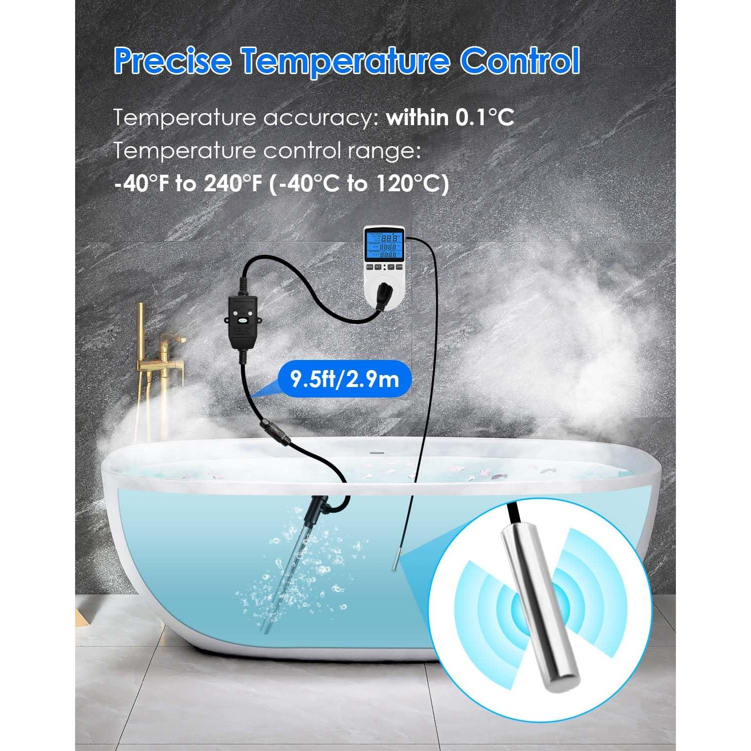 Calentador de Agua Inmerso Titanio 1500W USN para Baños y Piscinas