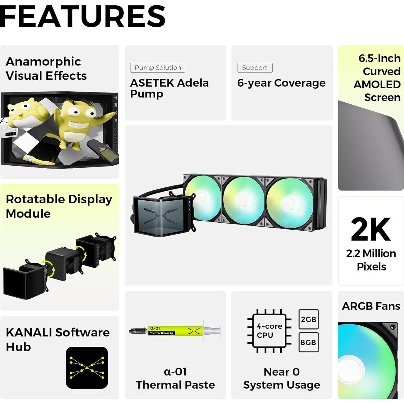 Enfriador AIO TRYX Panorama SE 360mm ARGB Pantalla Curvada