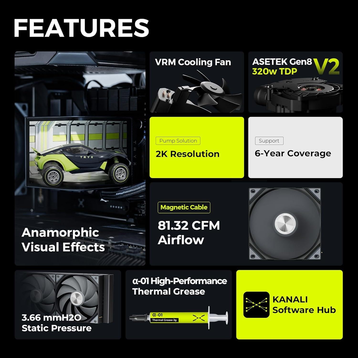 Enfriador AIO TRYX Panorama 360mm con Pantalla Curvada AMOLED