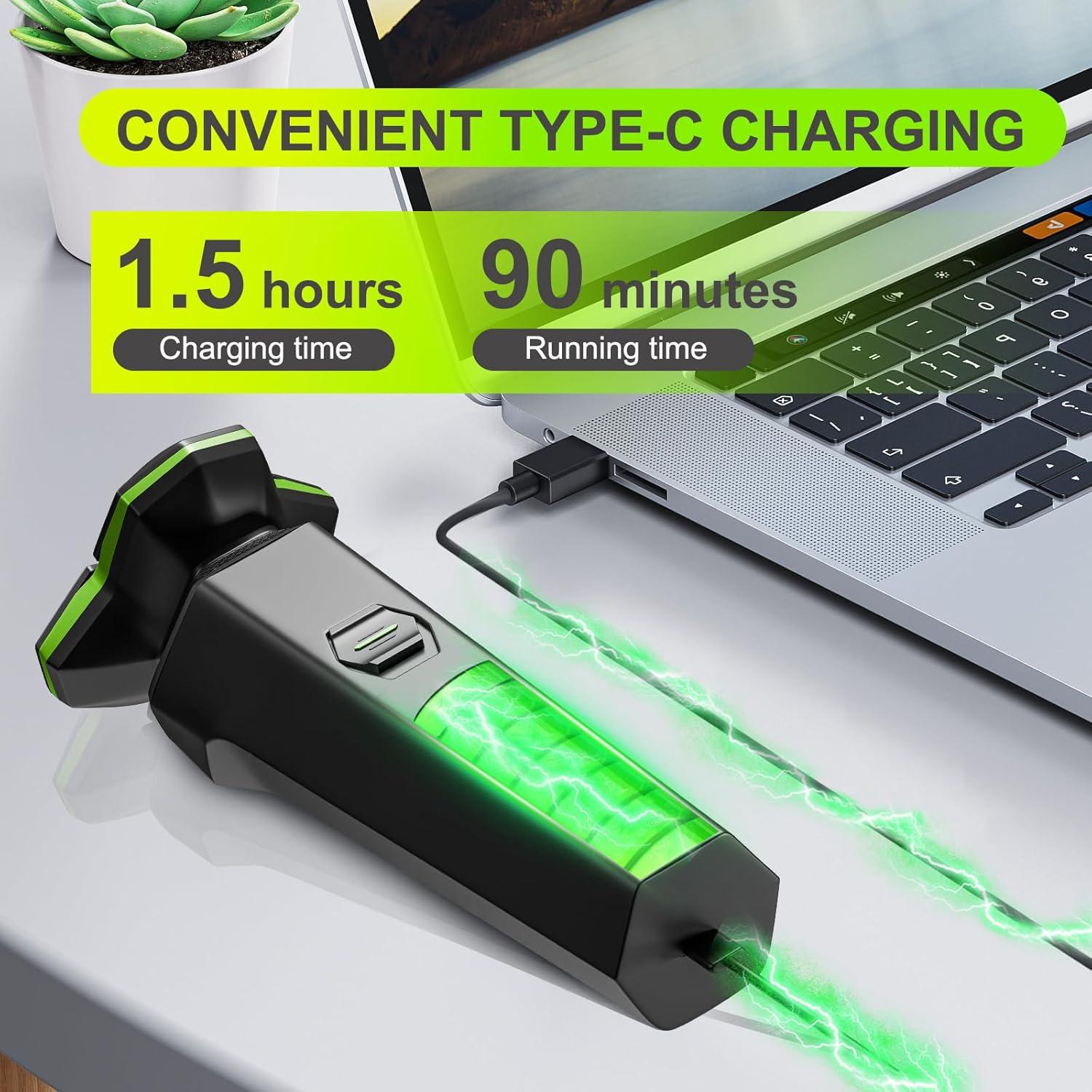 Afeitadora Eléctrica MAXWISDOM TXD001 3D Flotante Carga Tipo-C