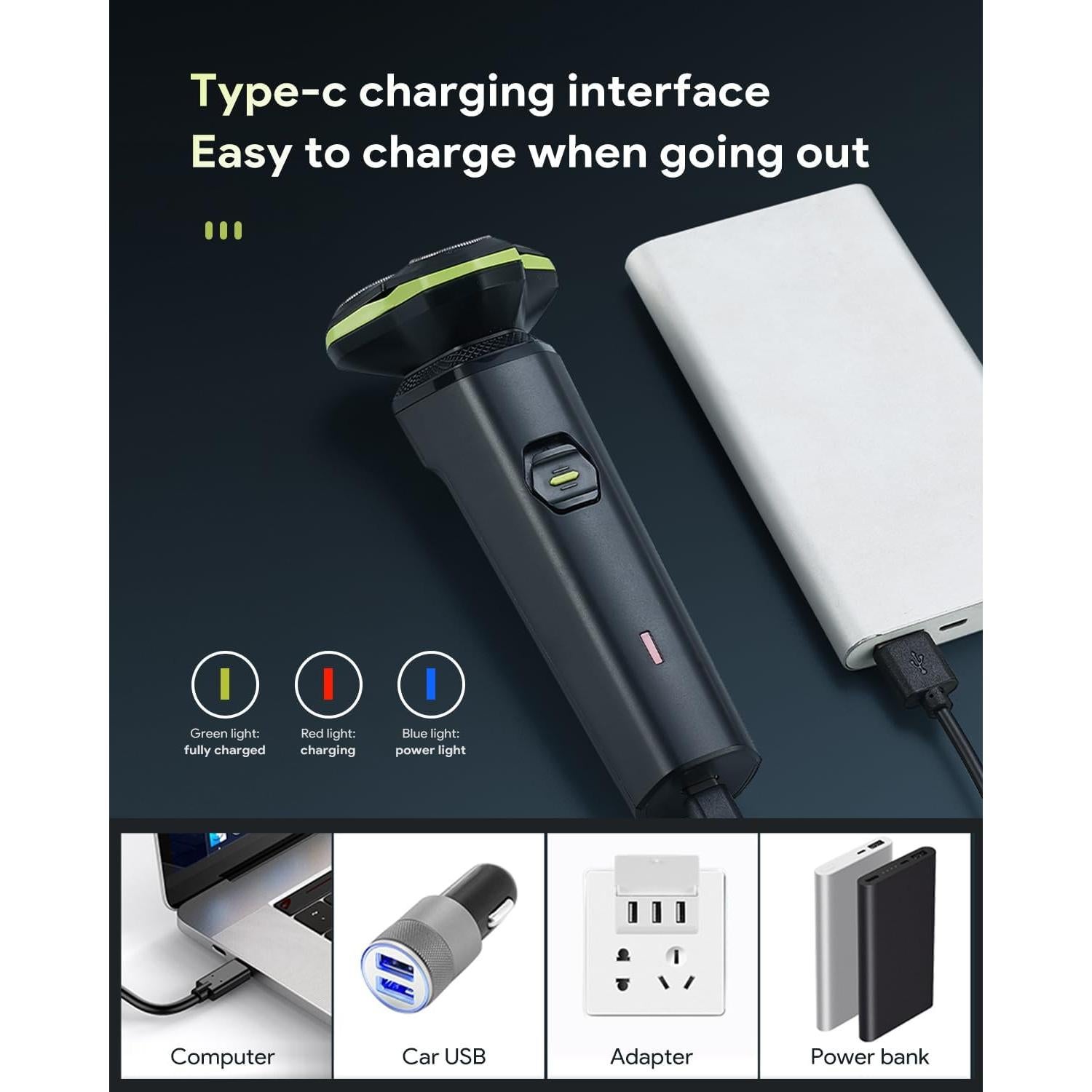 Afeitadora Eléctrica MAXWISDOM TXD001 3D Flotante Carga Tipo-C