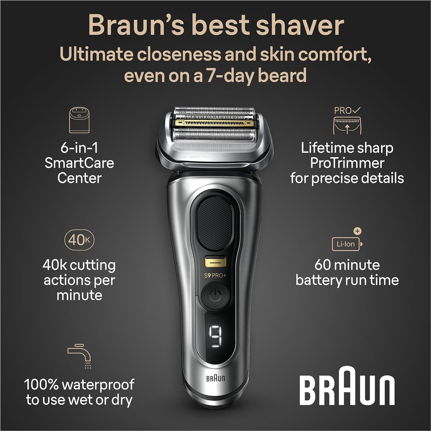 Afeitadora Eléctrica Braun Series 9 PRO+ 9567cc 6 en 1 para Hombres