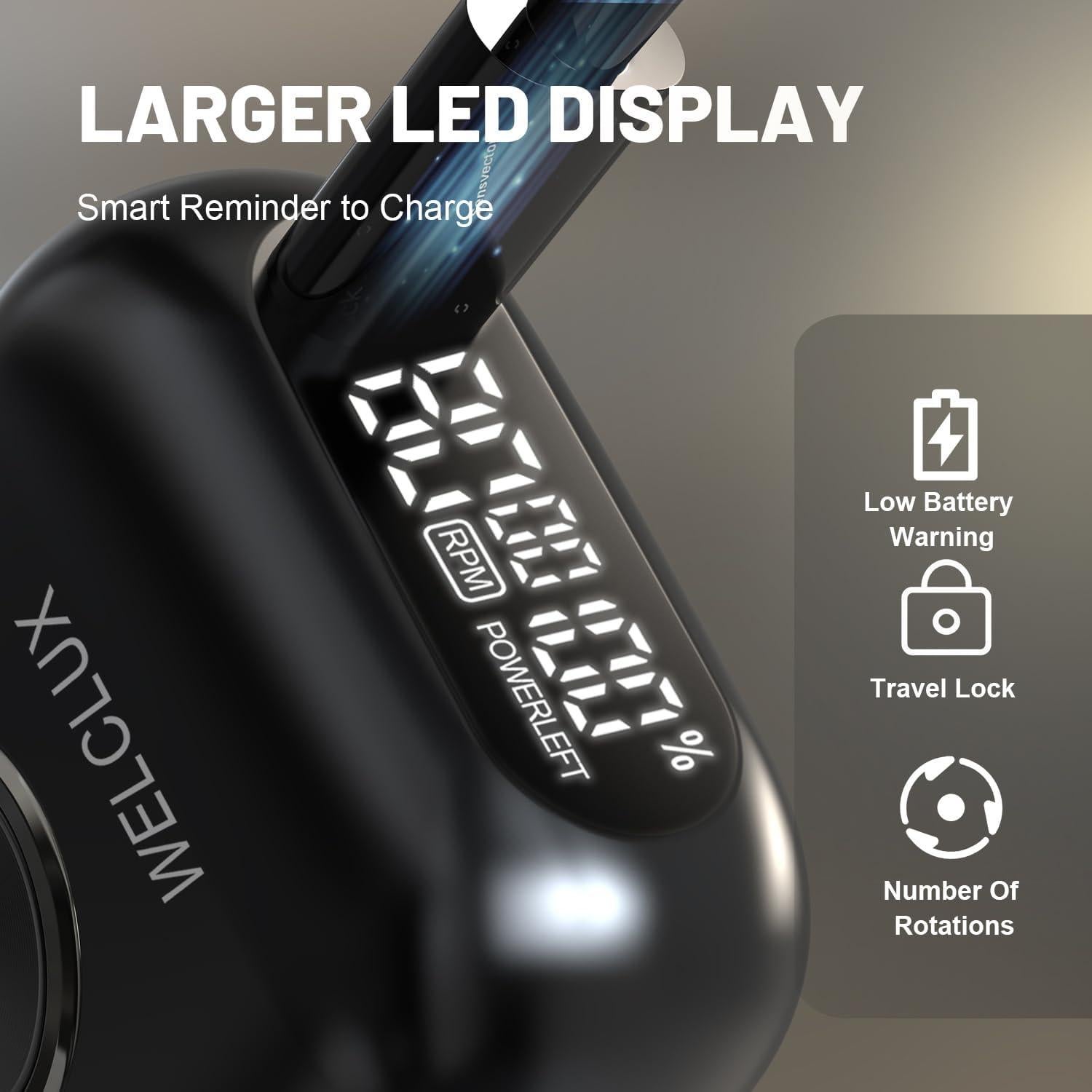 Afeitadora eléctrica Welclux FK-706 con 4 cuchillas y pantalla LED