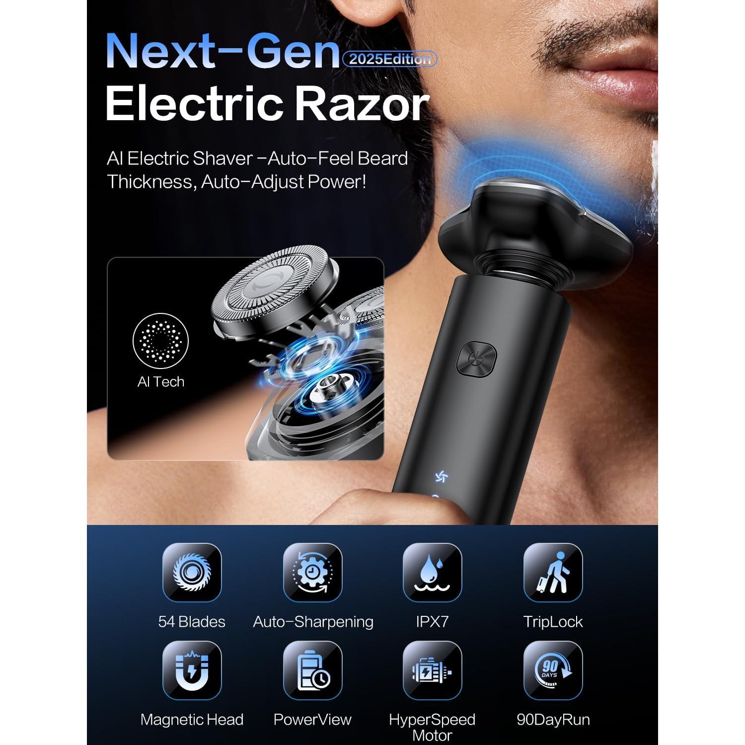 Afeitadora eléctrica BS-8012 3 cuchillas carga rápida USB-C