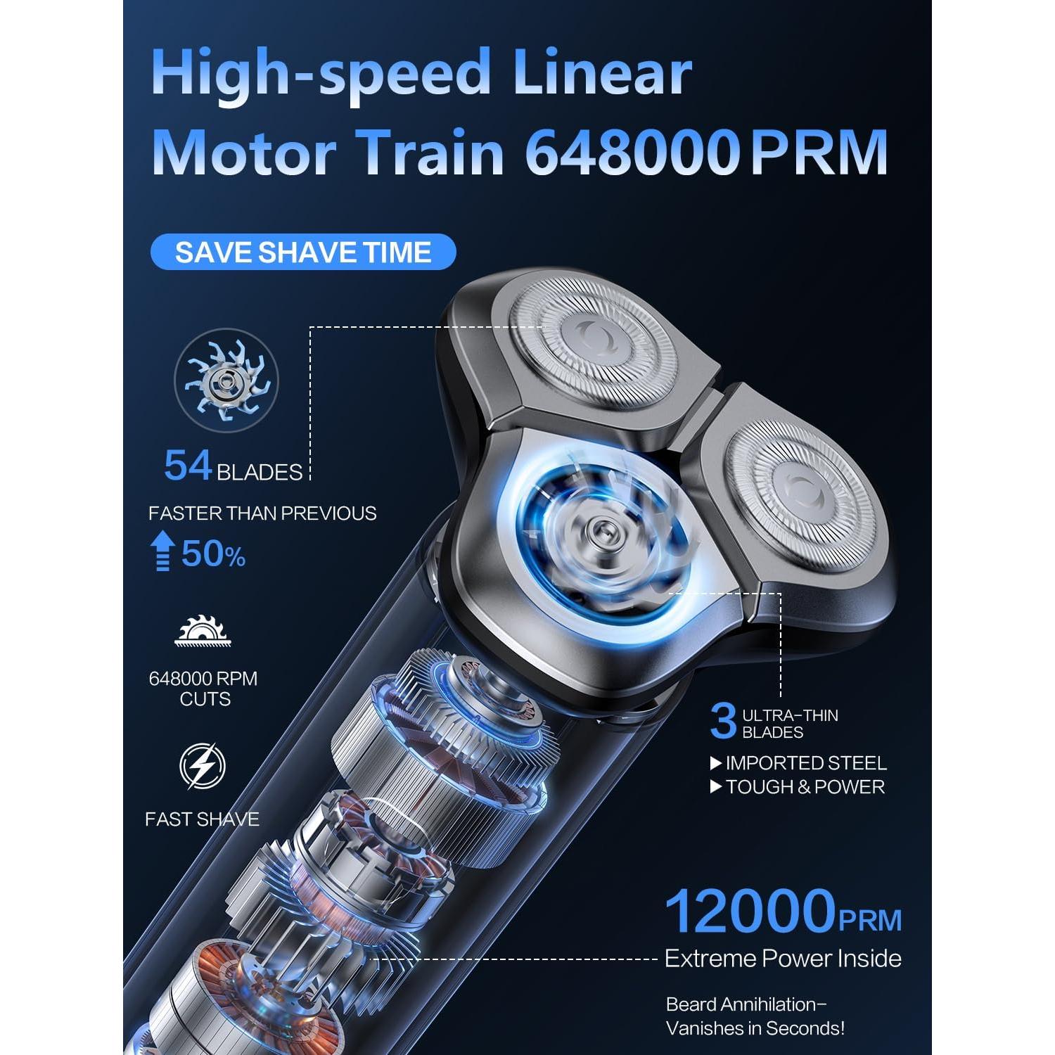 Afeitadora eléctrica BS-8012 3 cuchillas carga rápida USB-C