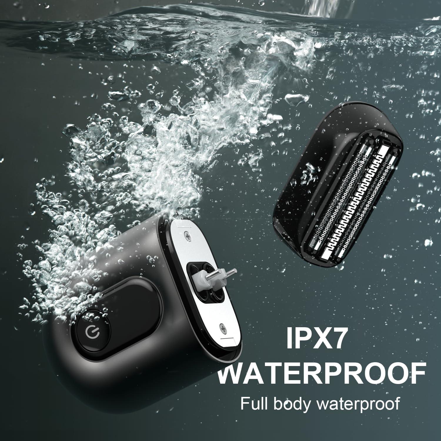 Afeitadora eléctrica de lámina Fangaci con pantalla LED IPX7