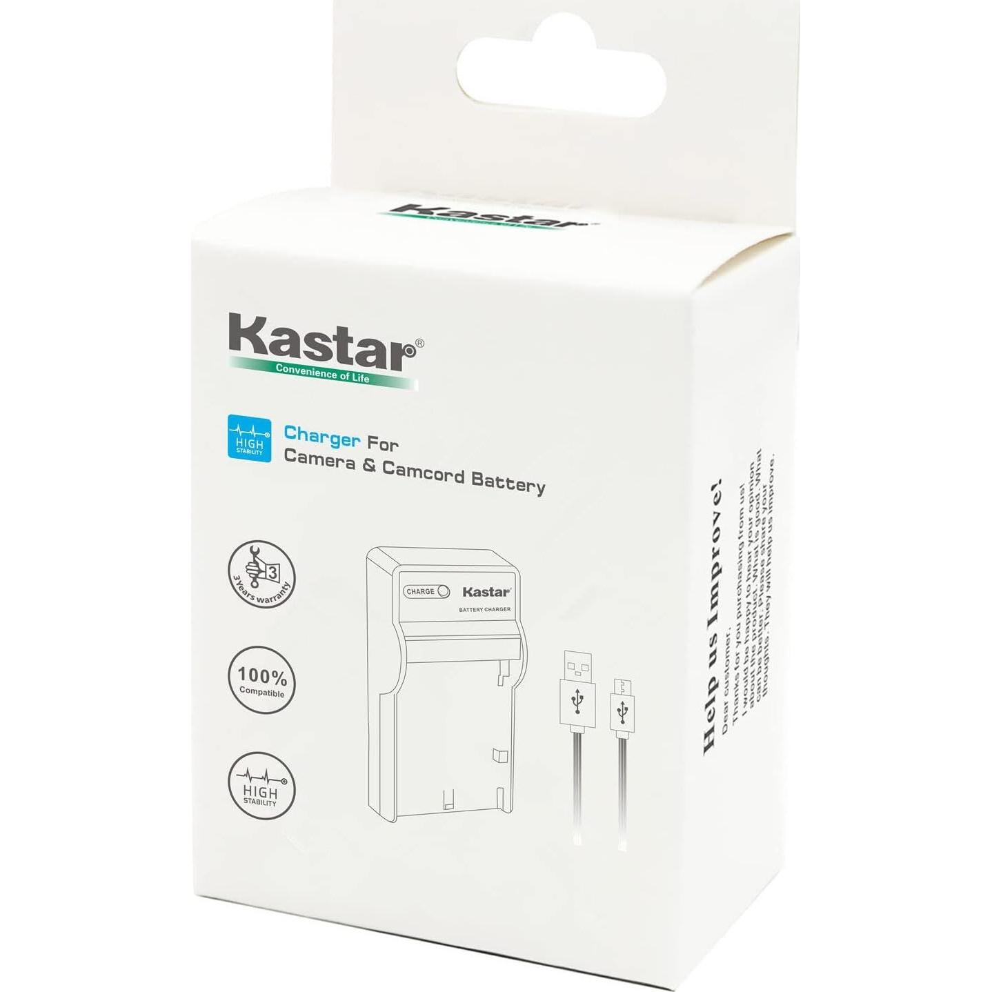 Kastar Paquete 2 Baterías + Cargador USB para Kodak LB-070
