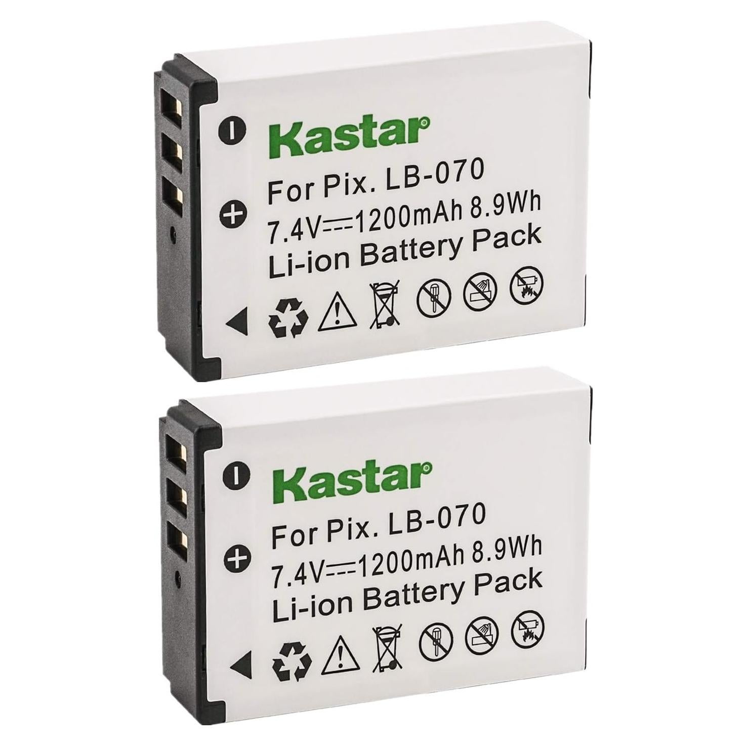 Baterías de Reemplazo Kastar para Kodak LB-070 y Pixpro