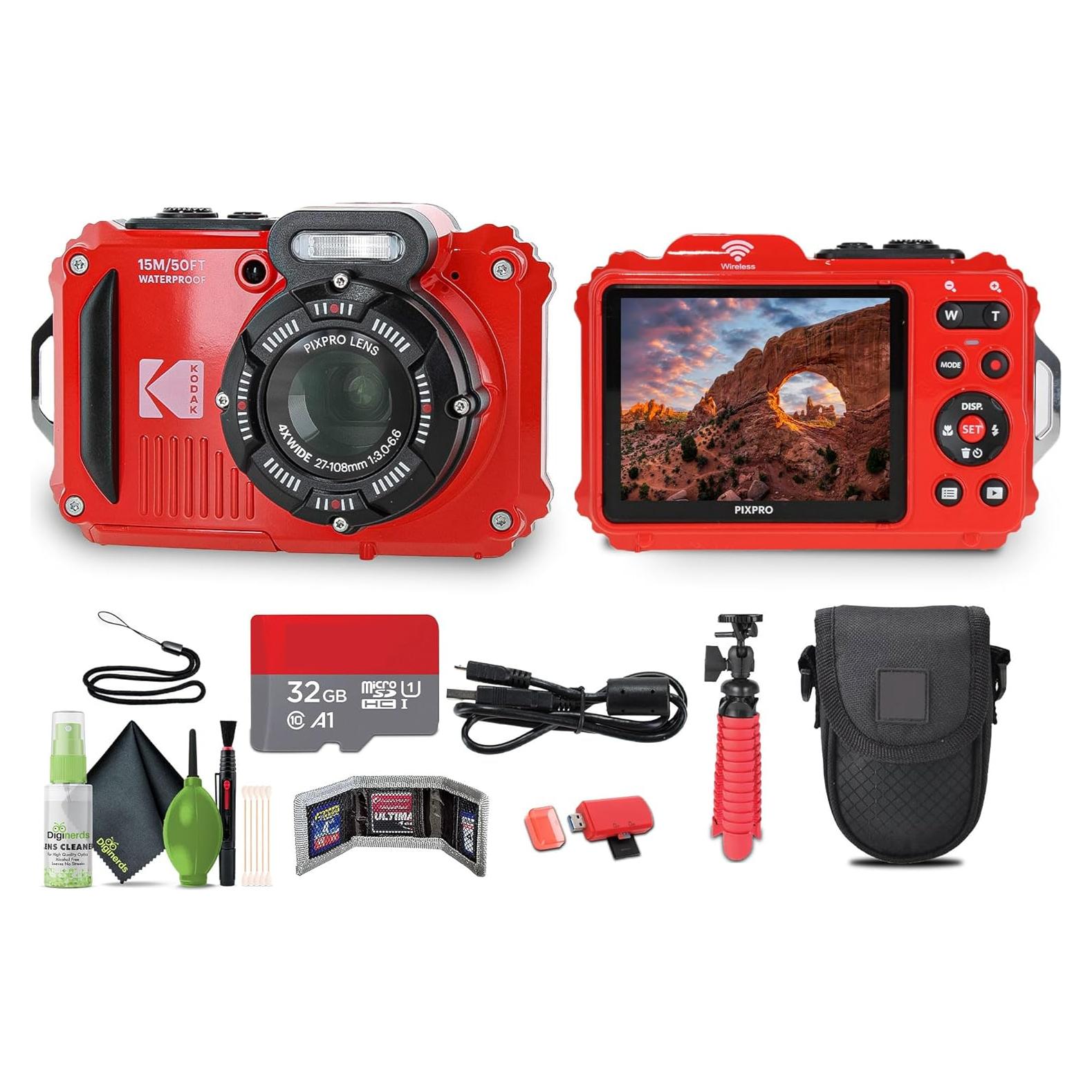 Cámara Digital KODAK PIXPRO WPZ2 16MP Resistente al Agua Rojo