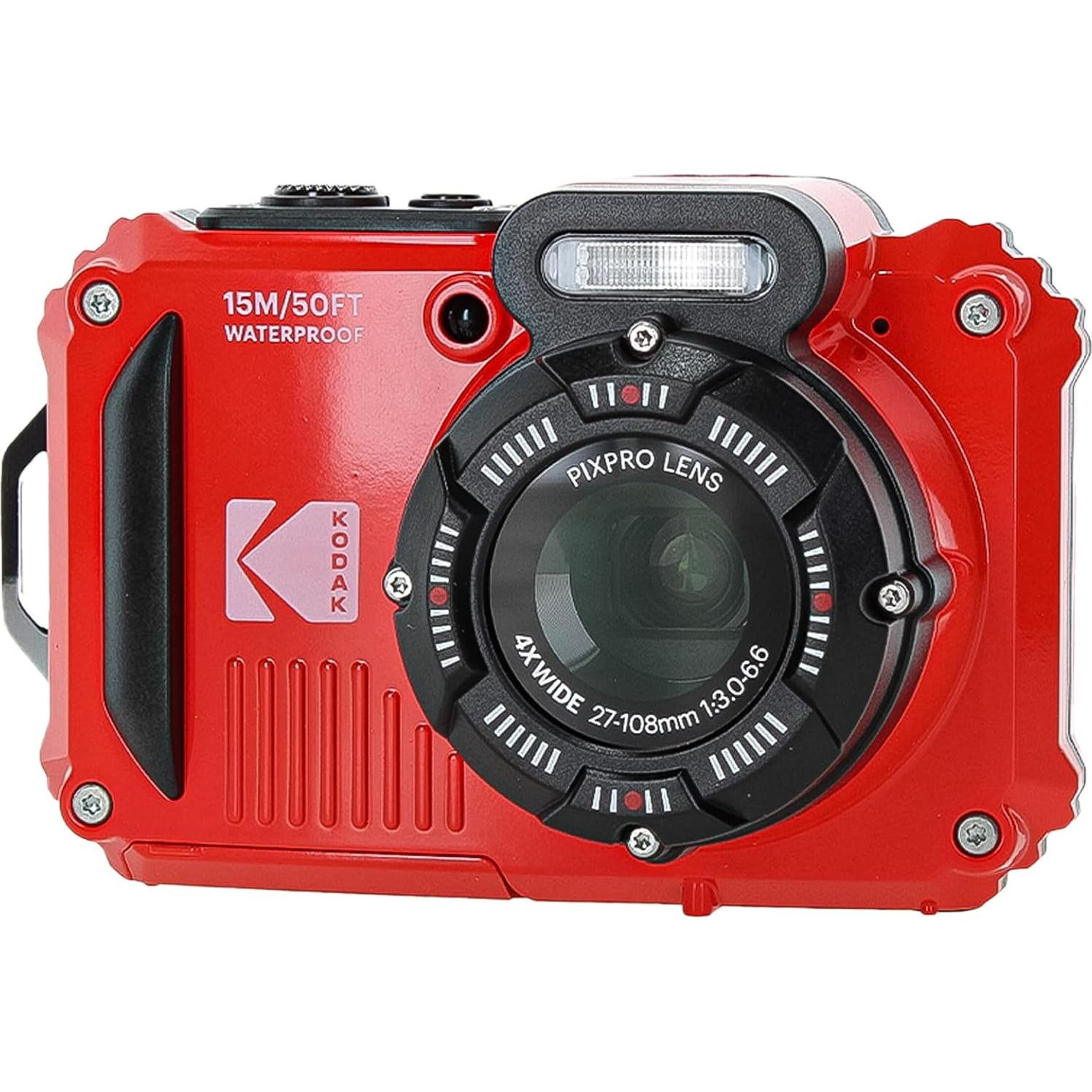 Cámara Digital KODAK PIXPRO WPZ2 16MP Resistente al Agua Rojo