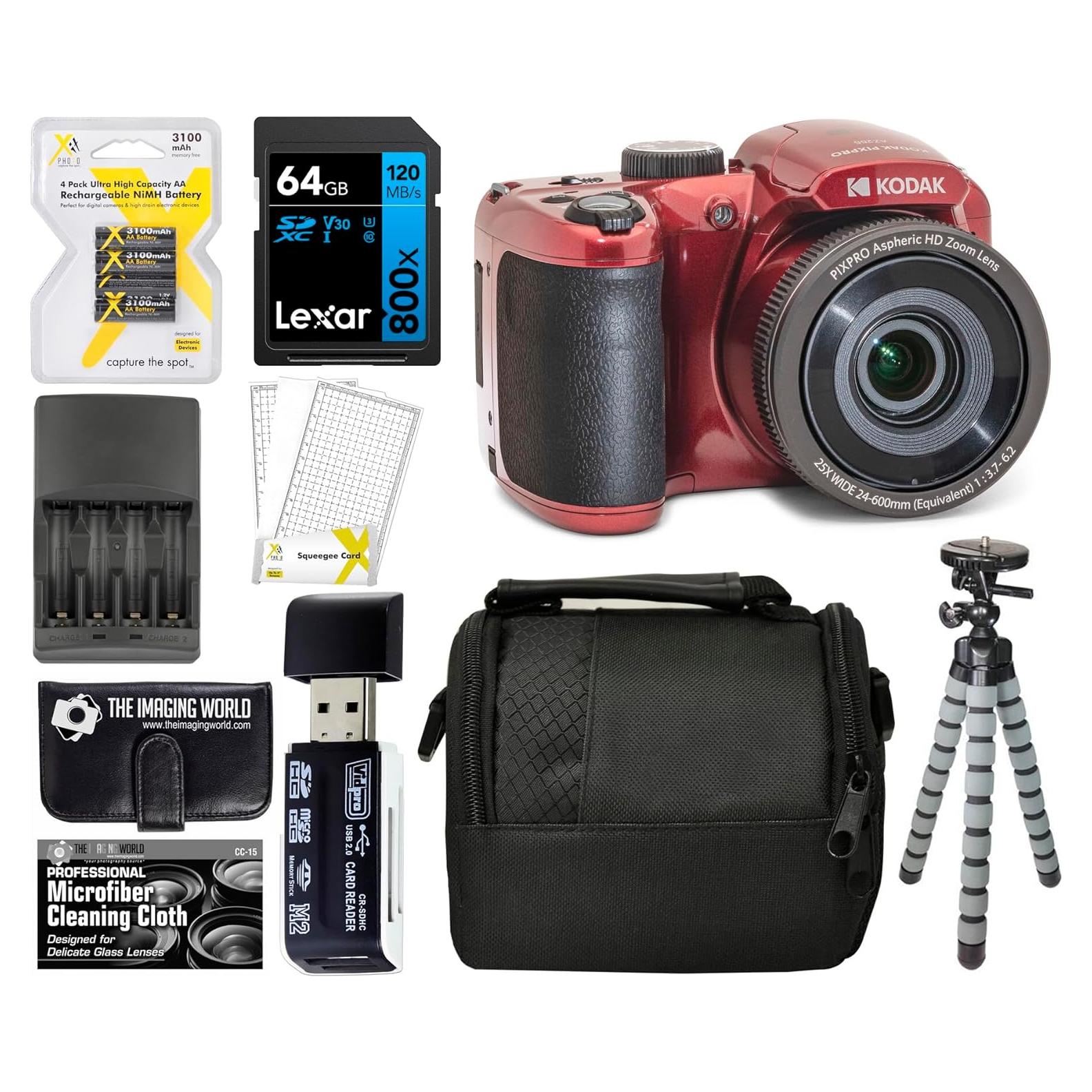 Cámara Digital Kodak PIXPRO AZ255 16MP 25x Zoom Rojo