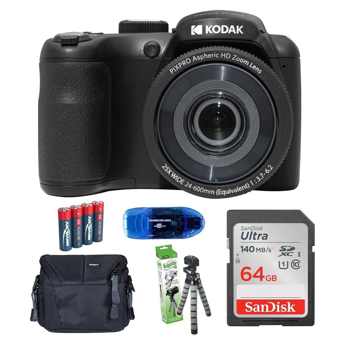 Cámara Digital KODAK PIXPRO AZ255 16MP 25x Zoom + Accesorios