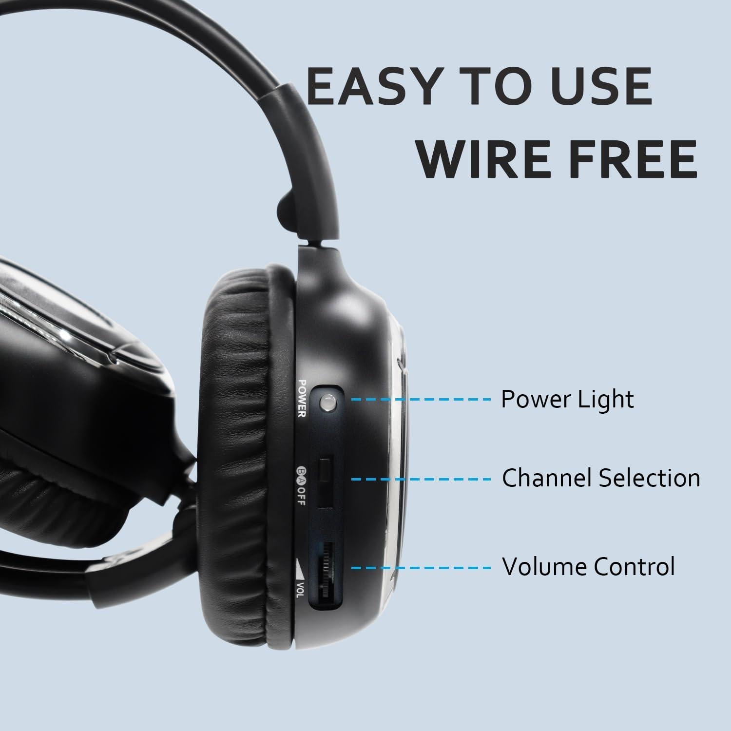 Auriculares Inalámbricos IR SAHARIE para DVD de Coche - 2 Pcs