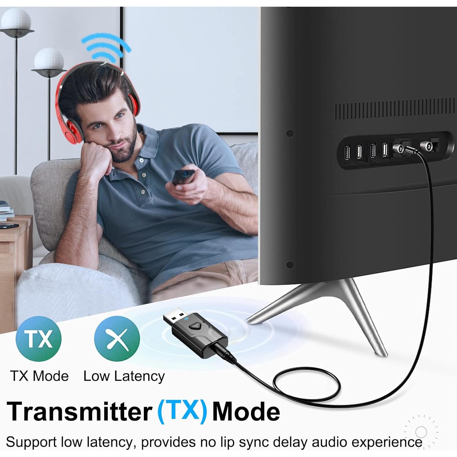 Transmisor Receptor Bluetooth Wodgreat 2-en-1 con AUX 3.5mm