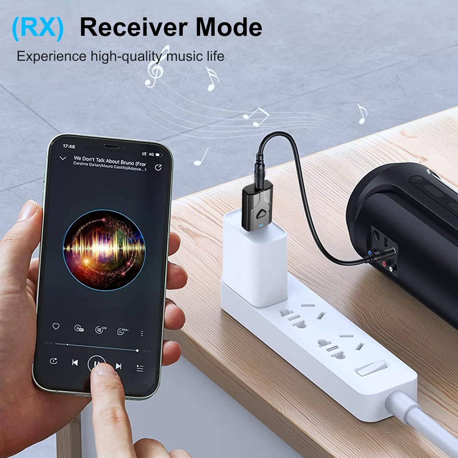 Transmisor Receptor Bluetooth Wodgreat 2-en-1 con AUX 3.5mm