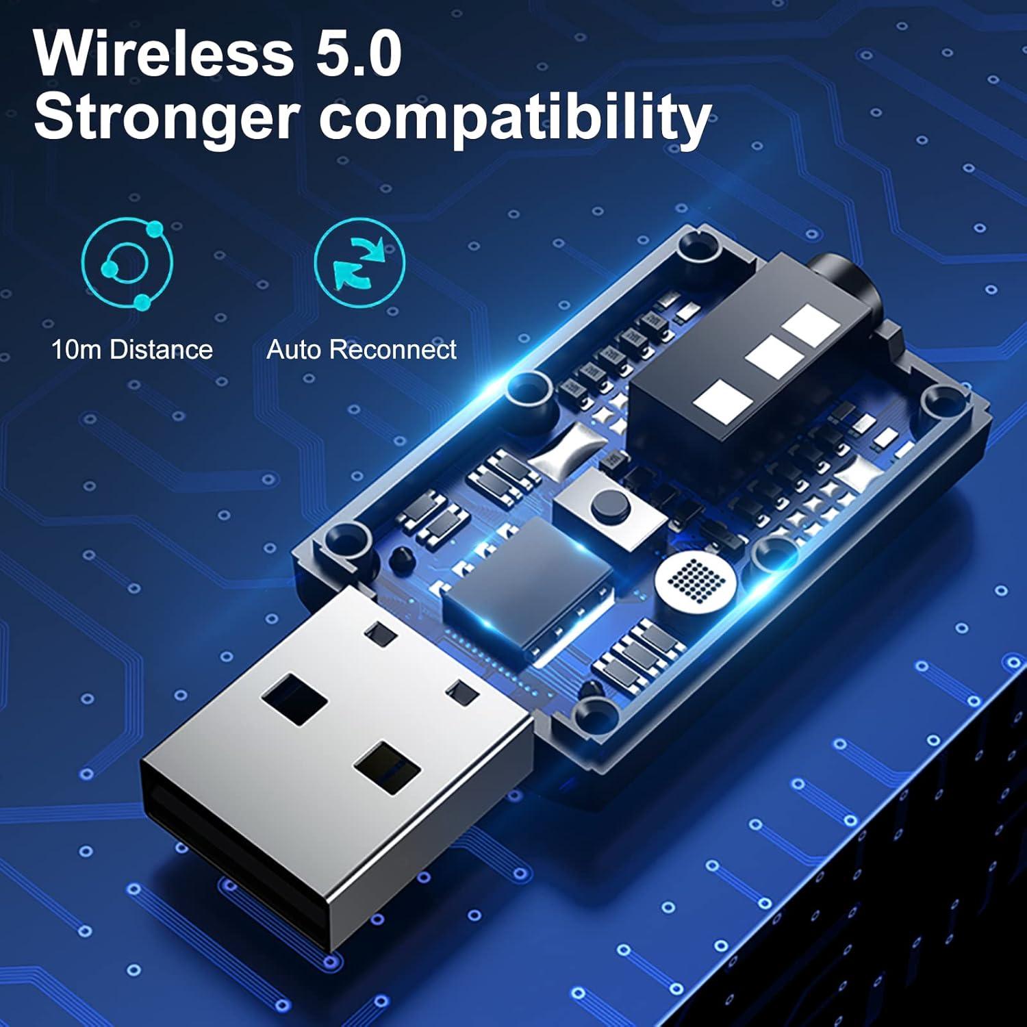 Transmisor Receptor Bluetooth Wodgreat 2-en-1 con AUX 3.5mm