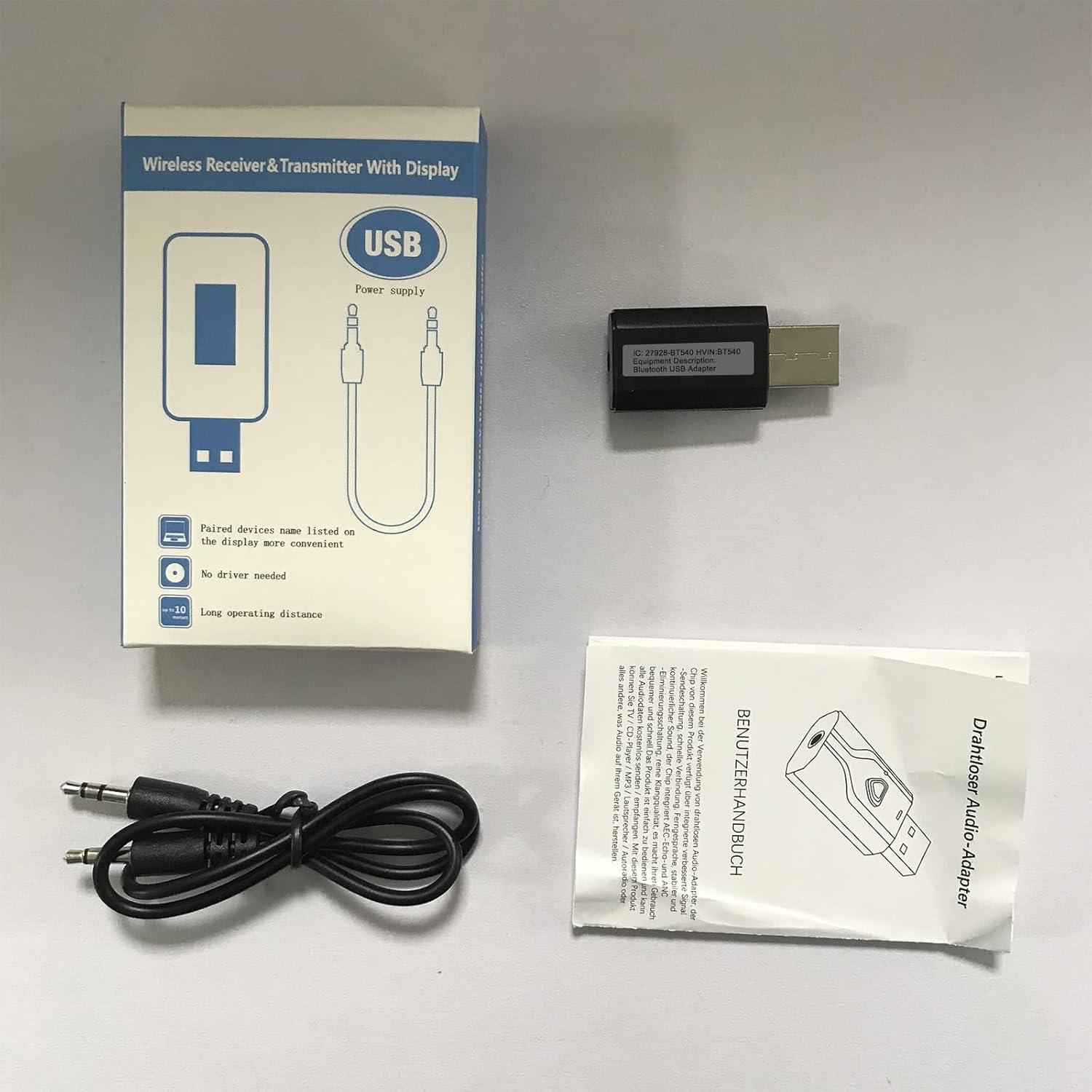 Transmisor Receptor Bluetooth Wodgreat 2-en-1 con AUX 3.5mm