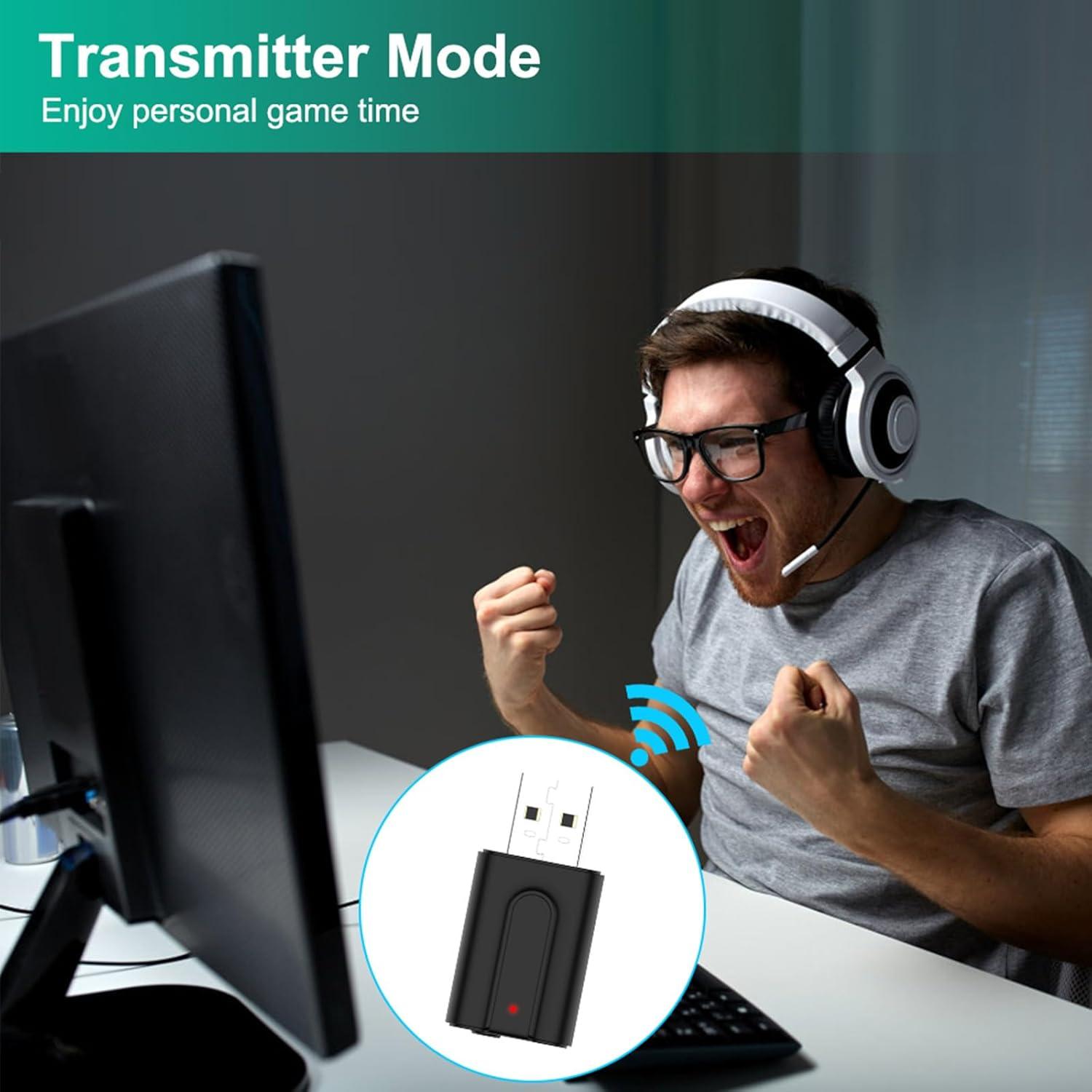 Transmisor Receptor Bluetooth 5.0 Wodgreat Mini 2-en-1 AUX 3.5mm