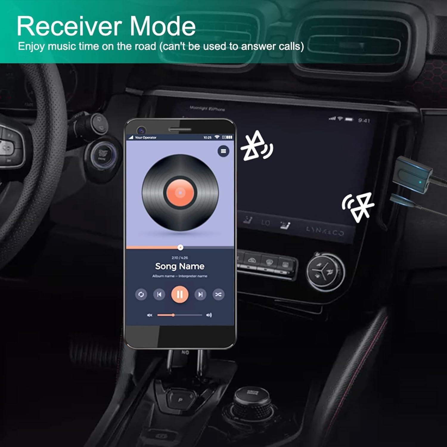 Transmisor Receptor Bluetooth 5.0 Wodgreat Mini 2-en-1 AUX 3.5mm