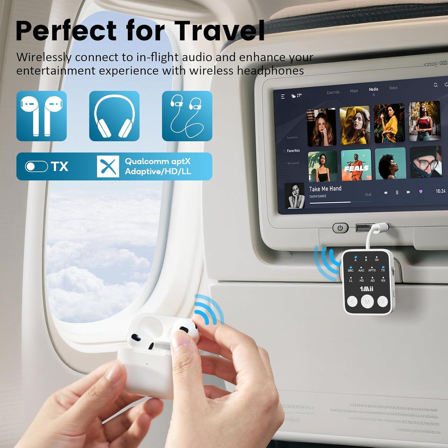 Transmisor Receptor Bluetooth 5.3 1Mii SafeFly Dot2 25H Audio
