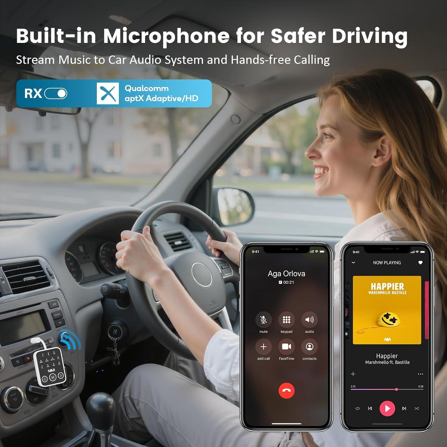 Transmisor Receptor Bluetooth 5.3 1Mii SafeFly Dot2 25H Audio