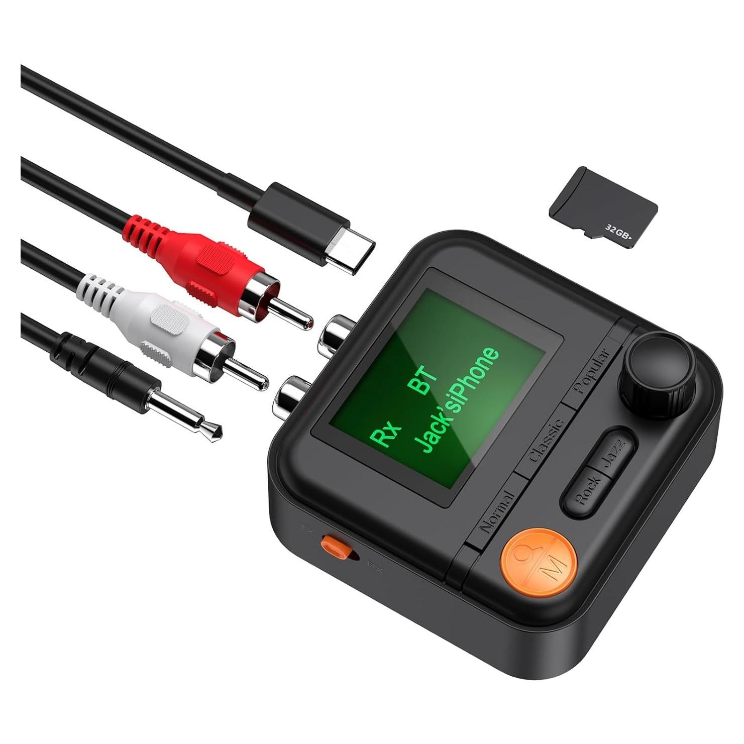 Transmisor Receptor Bluetooth 5.2 JXTZ con Pantalla 3.66 cm