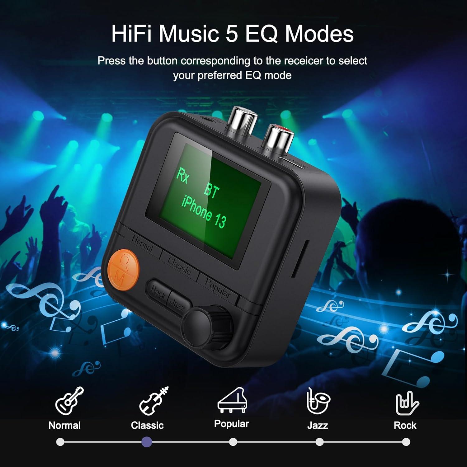 Transmisor Receptor Bluetooth 5.2 JXTZ con Pantalla 3.66 cm