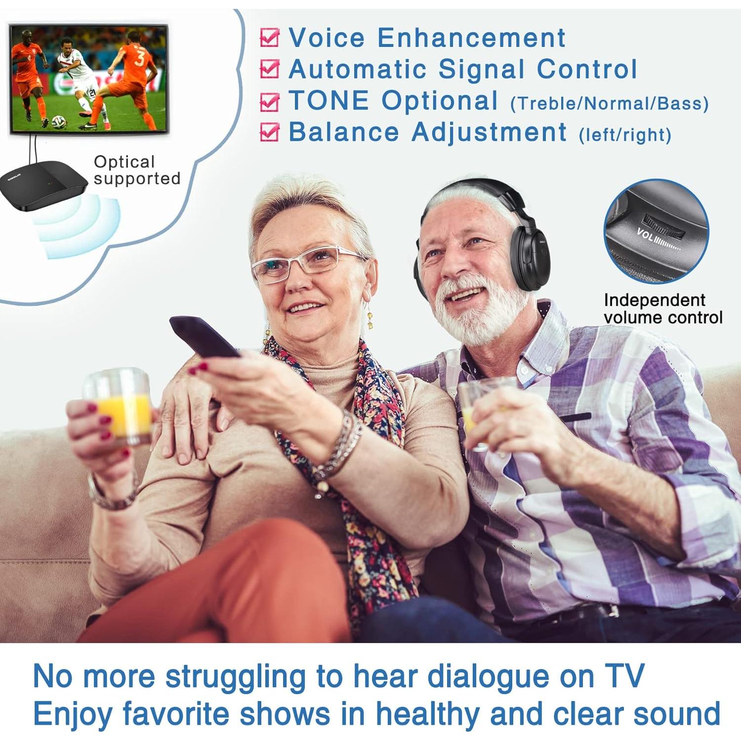 Auriculares Inalámbricos SIMOLIO SM-825D Pro para TV con Batería Reemplazable