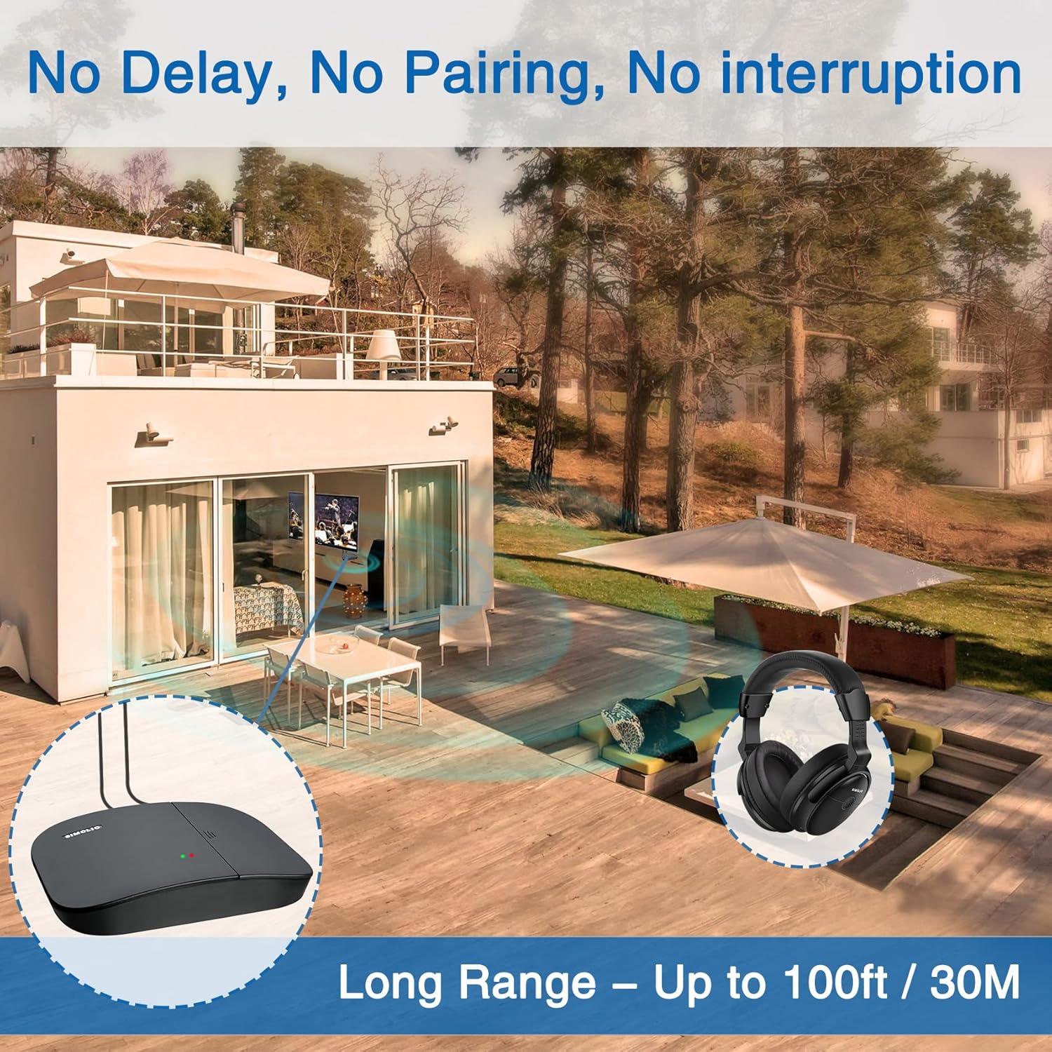 Auriculares Inalámbricos SIMOLIO SM-825D Pro para TV con Batería Reemplazable