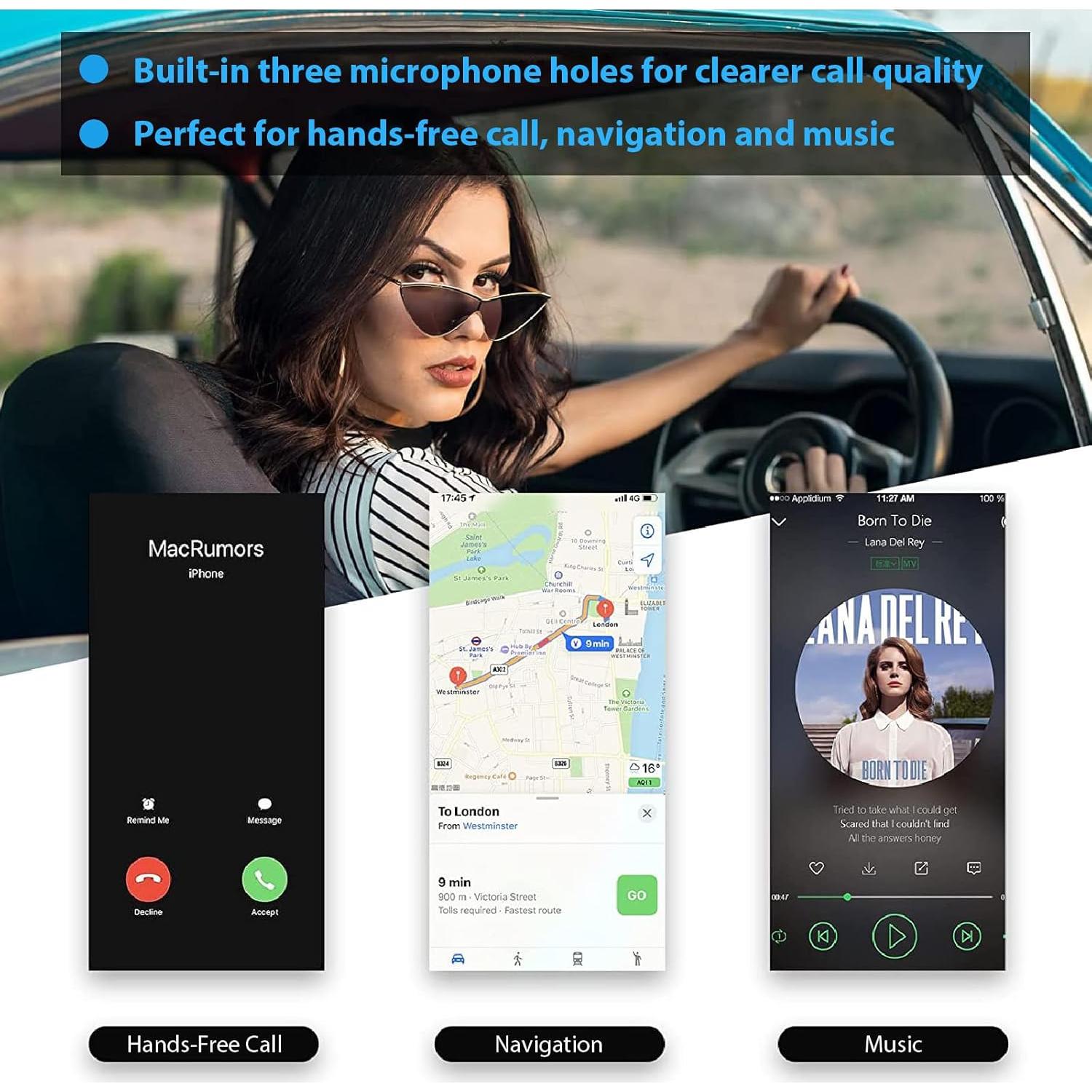 Adaptador Bluetooth 5.3 SONRU Receptor Audio Inalámbrico AUX