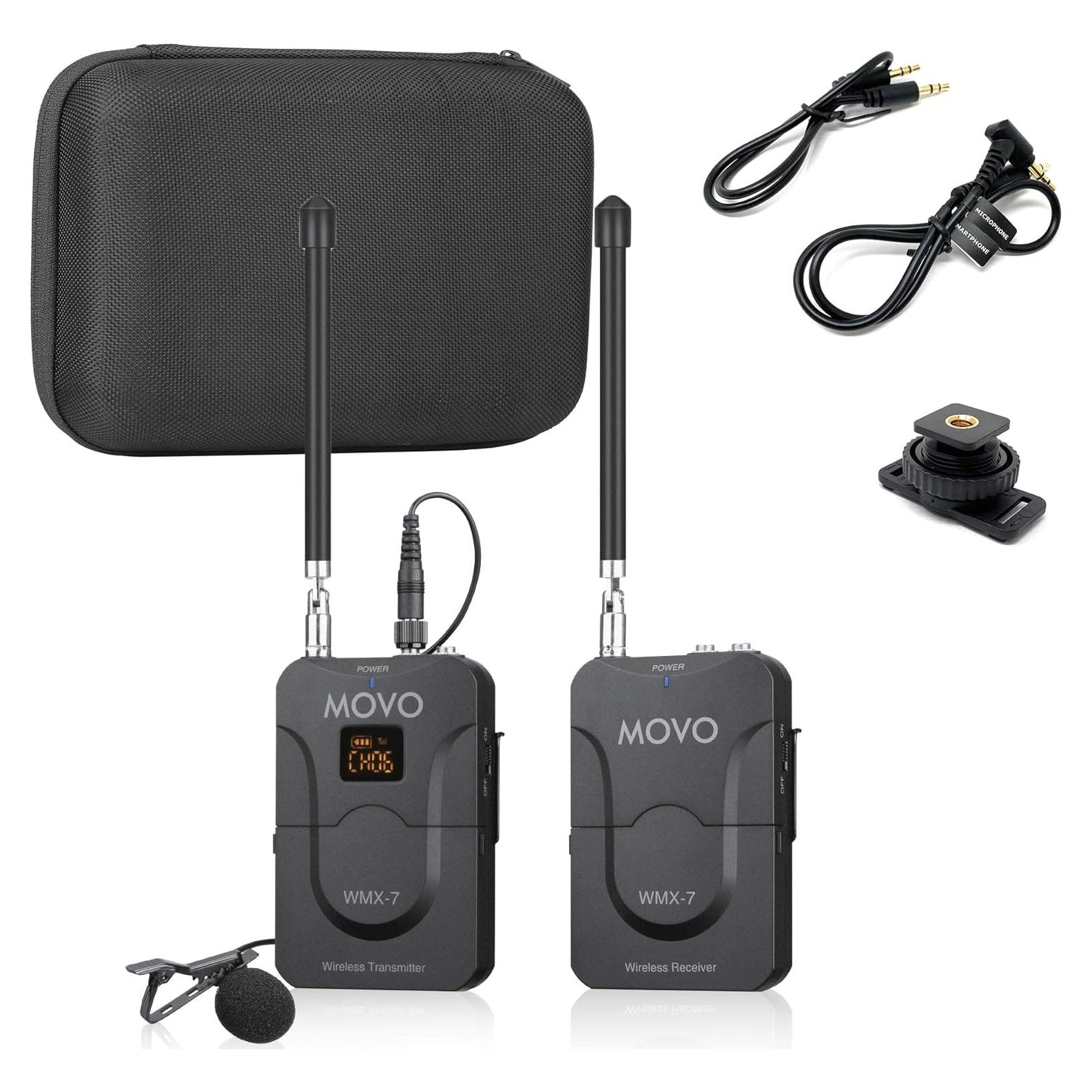 Sistema Inalámbrico Movo WMX-7, 12 Canales VHF, 2 Micrófonos