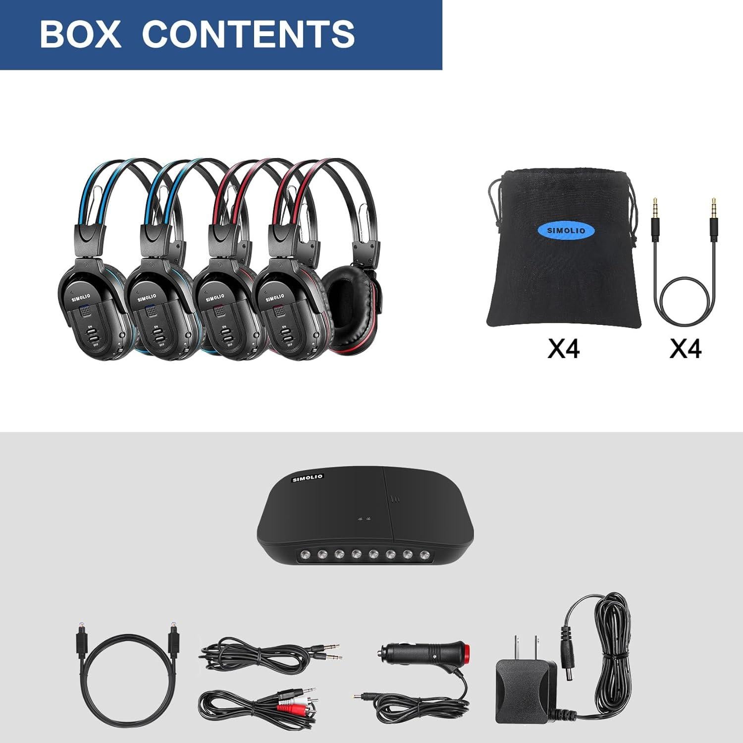 Auriculares Inalámbricos SIMOLIO SM-563TV Pro para TV - 4 Paquete