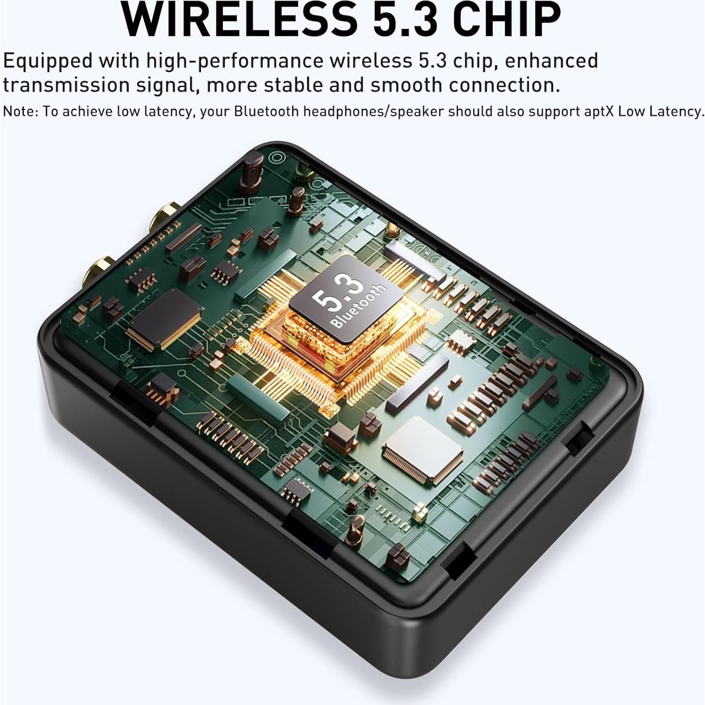 Adaptador RCA Bluetooth 5.3 1Mii ML302+ Transmisor Receptor