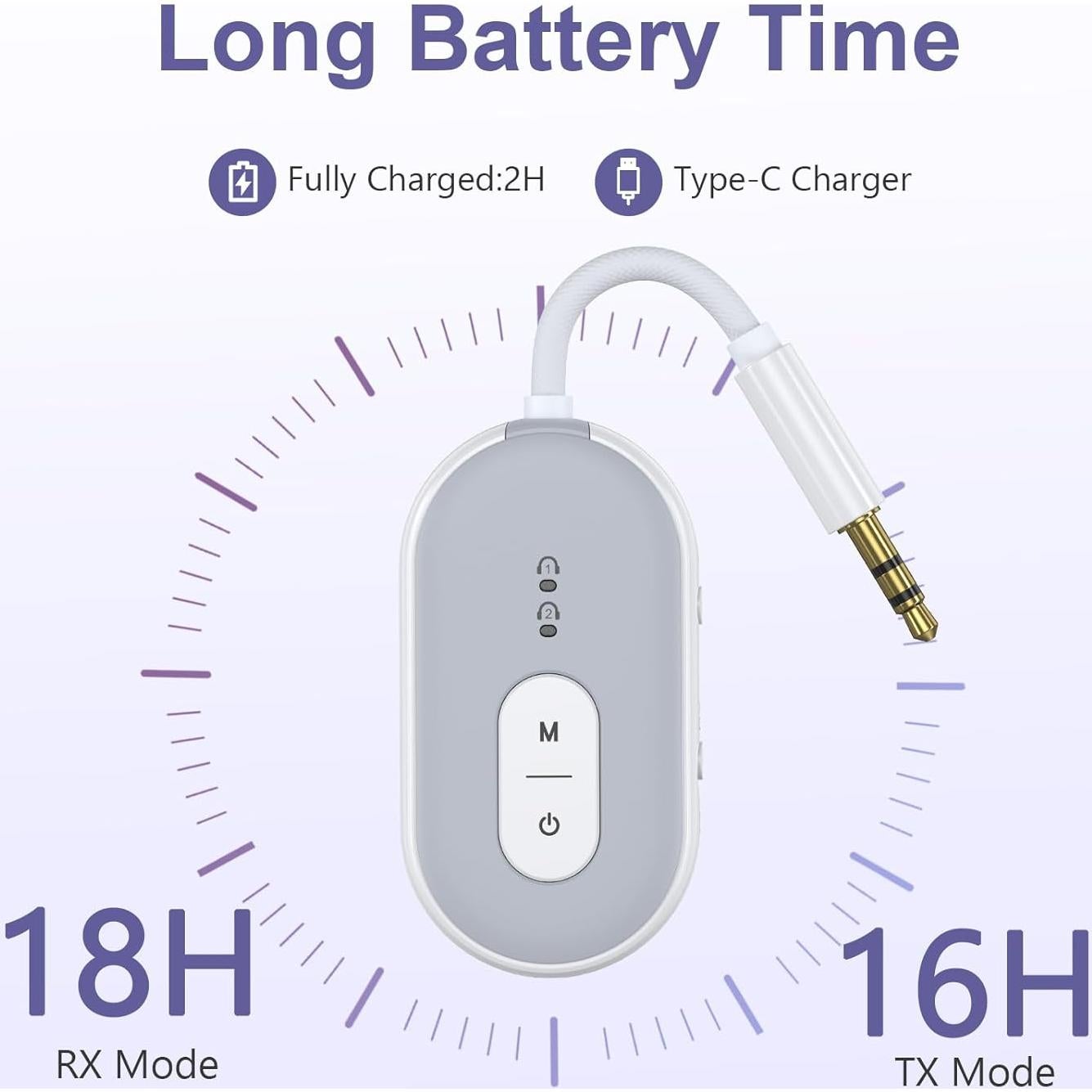 Adaptador Bluetooth 5.3 OQIMAX Transmisor Receptor 2-en-1