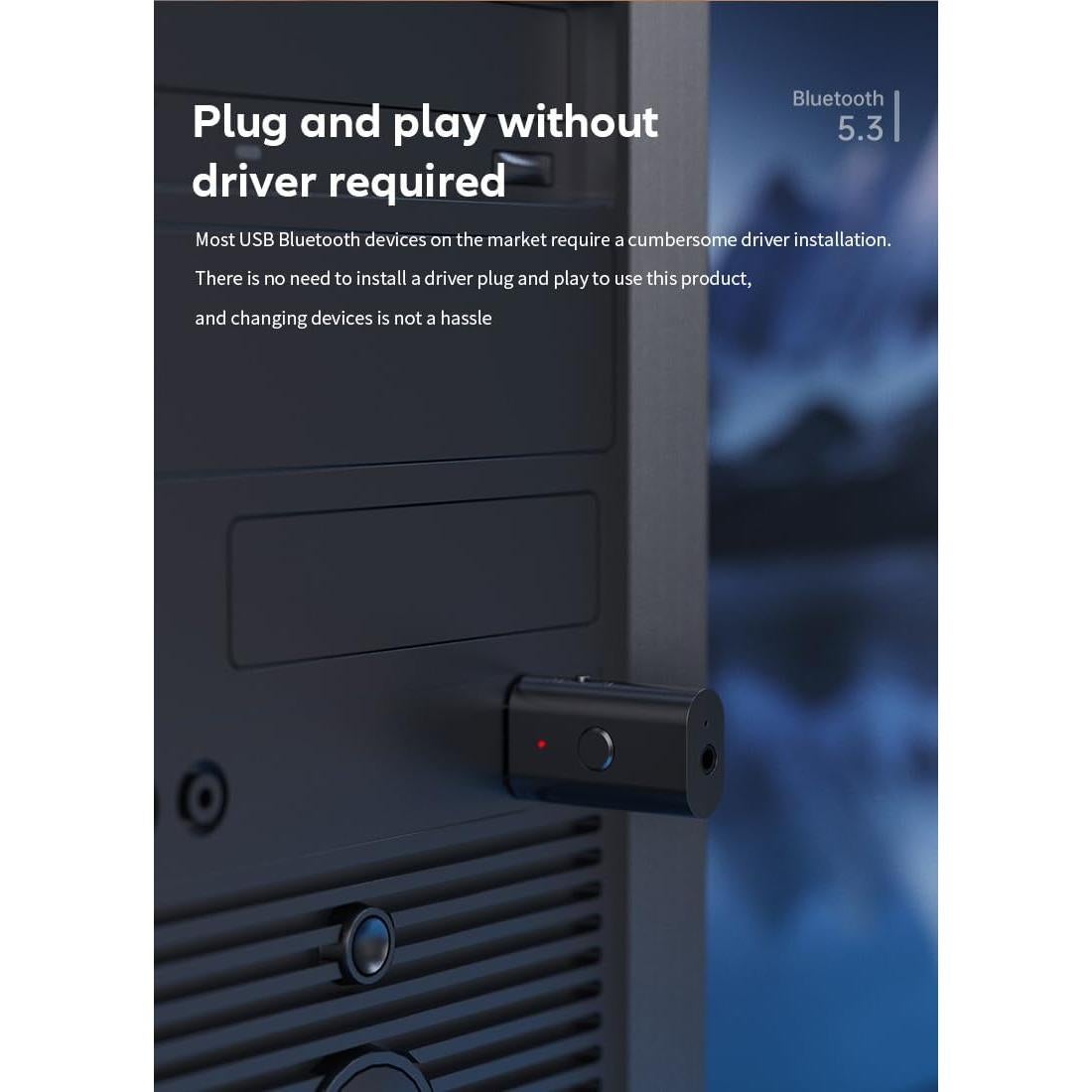 Transmisor Receptor Bluetooth 5.3 Gentechvvybuy 3.5mm Aux