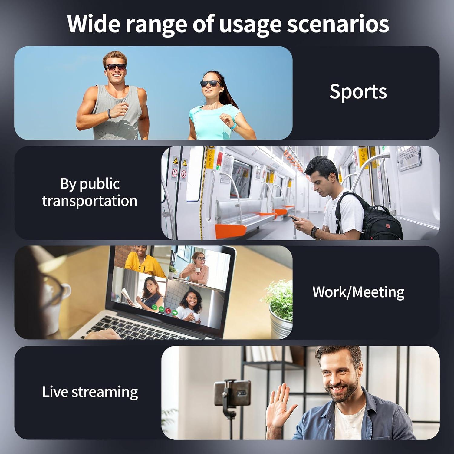 Auriculares Bluetooth LHKLUK 911 Diadema Retráctil IPX5 Negro