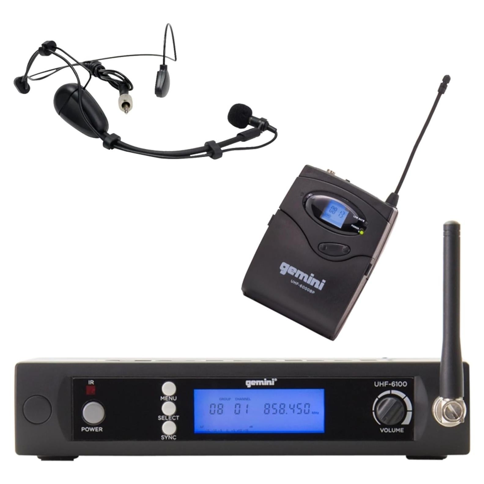 Sistema de Micrófono Inalámbrico Gemini Sound UHF-6100HL - Diadema y Lavalier